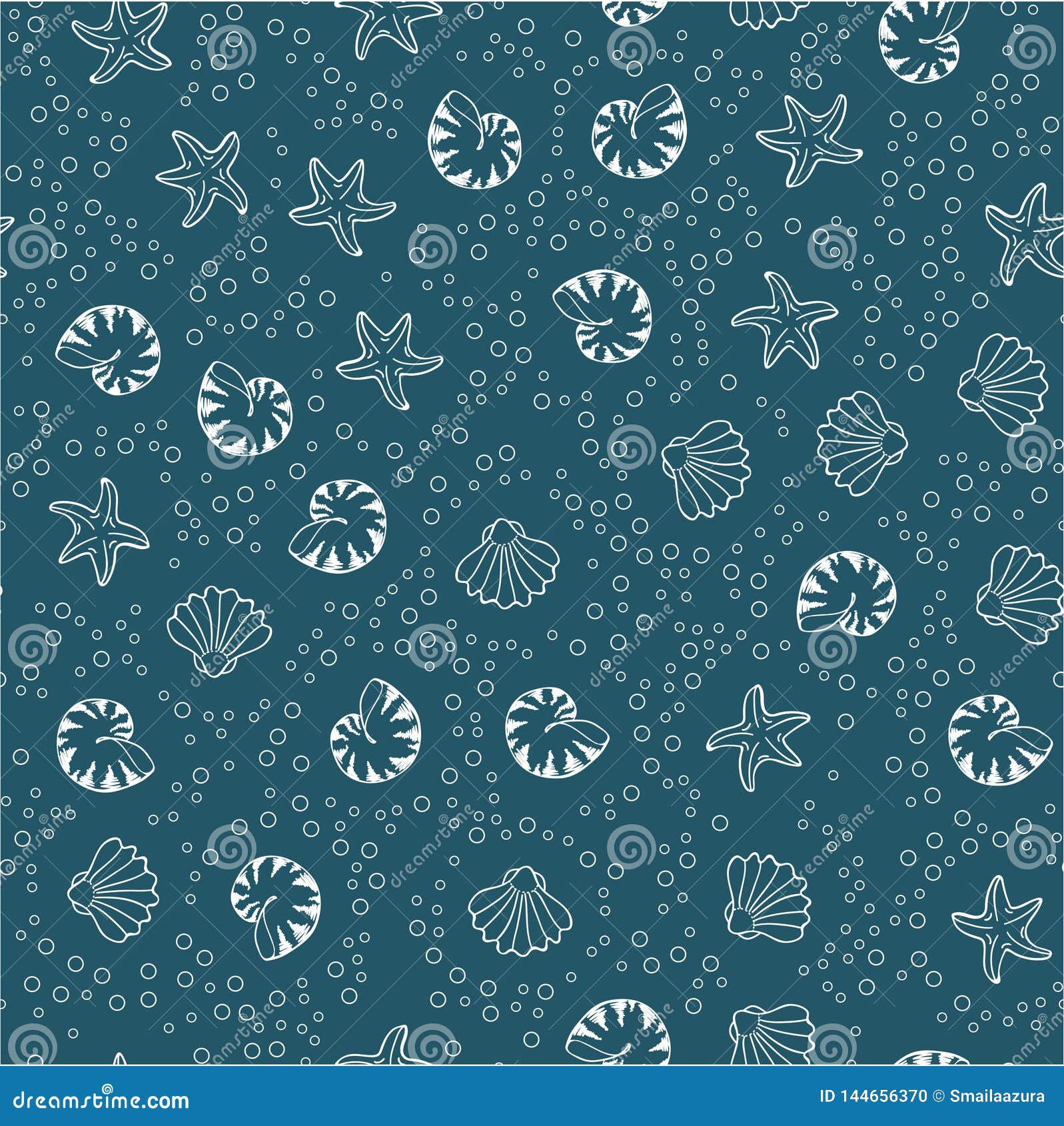 Doodle Sea Life Seamless Pattern for Any Design Purposes. Stock Vector ...