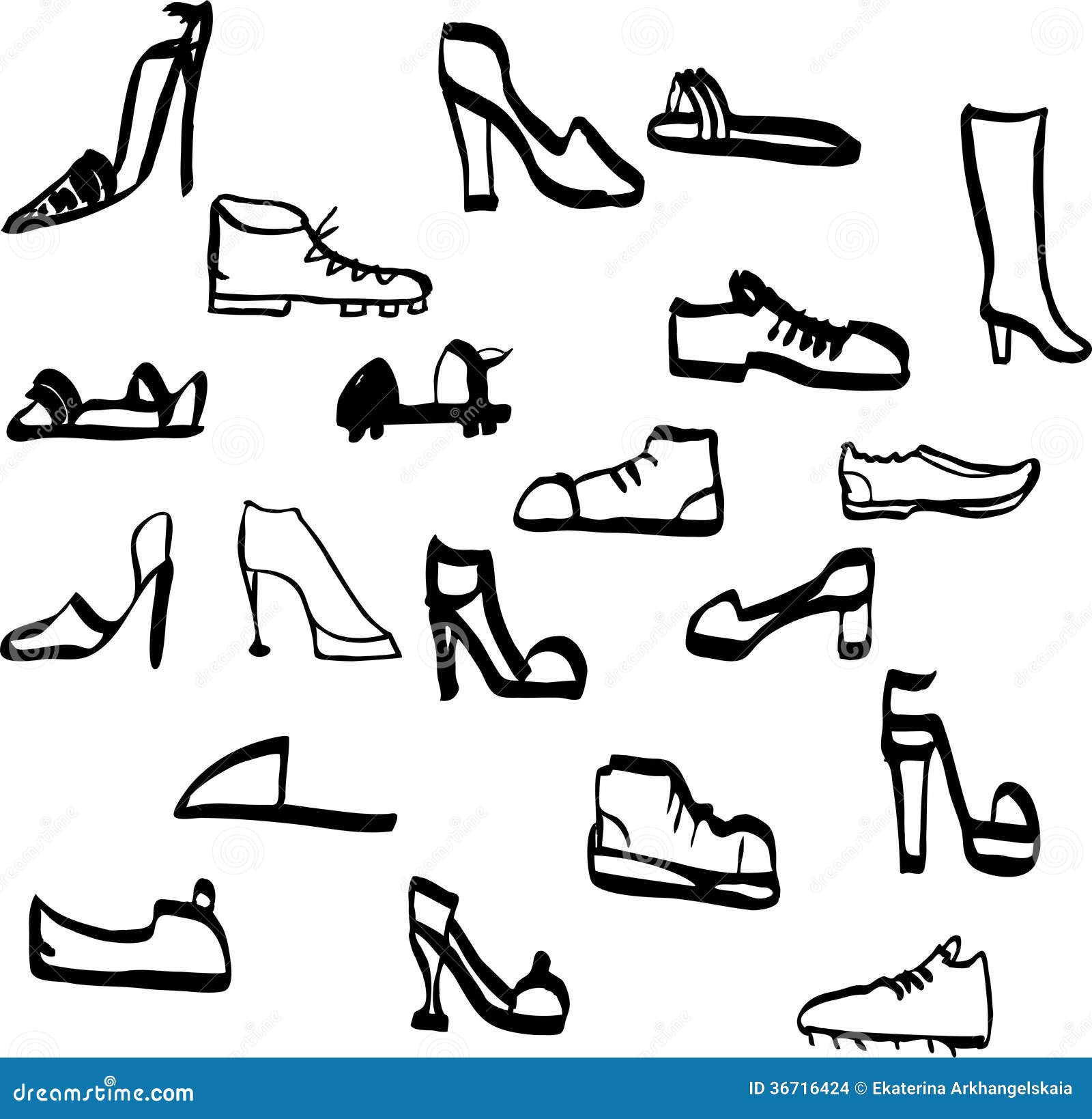 Doodle Shoes Stock Images Image 36716424
