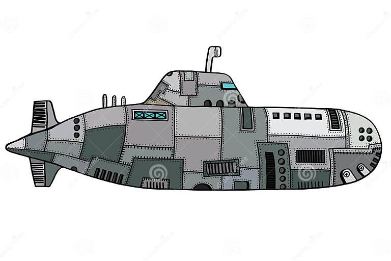Doodle Sketch Submarine stock vector. Illustration of explore - 70099964