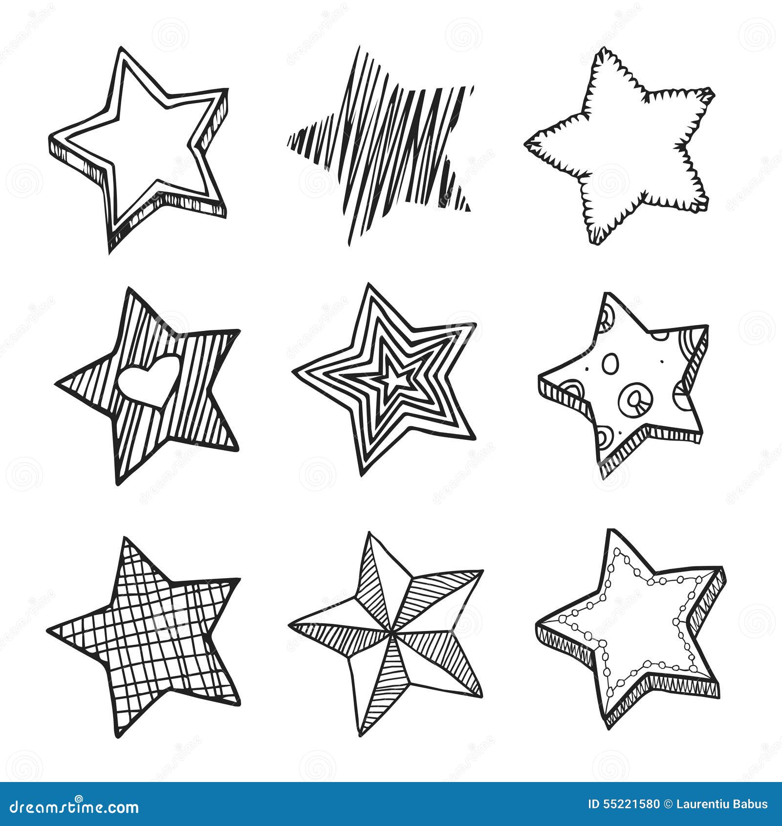 Doodle Stars Stock Illustration Image 55221580