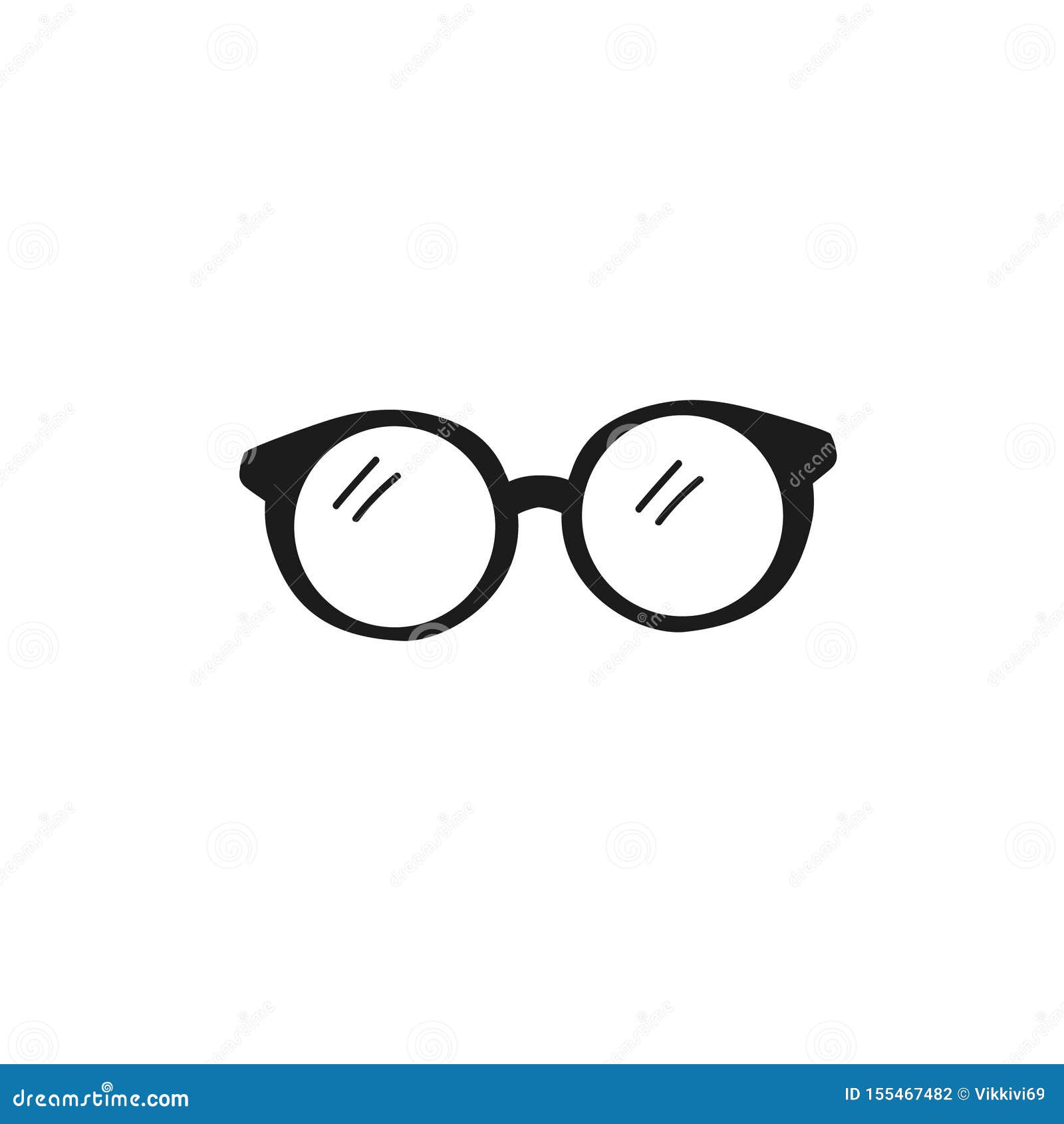 Doodle Style Glasses. Vector Hand Drawn Illustration. Eyeglasses on