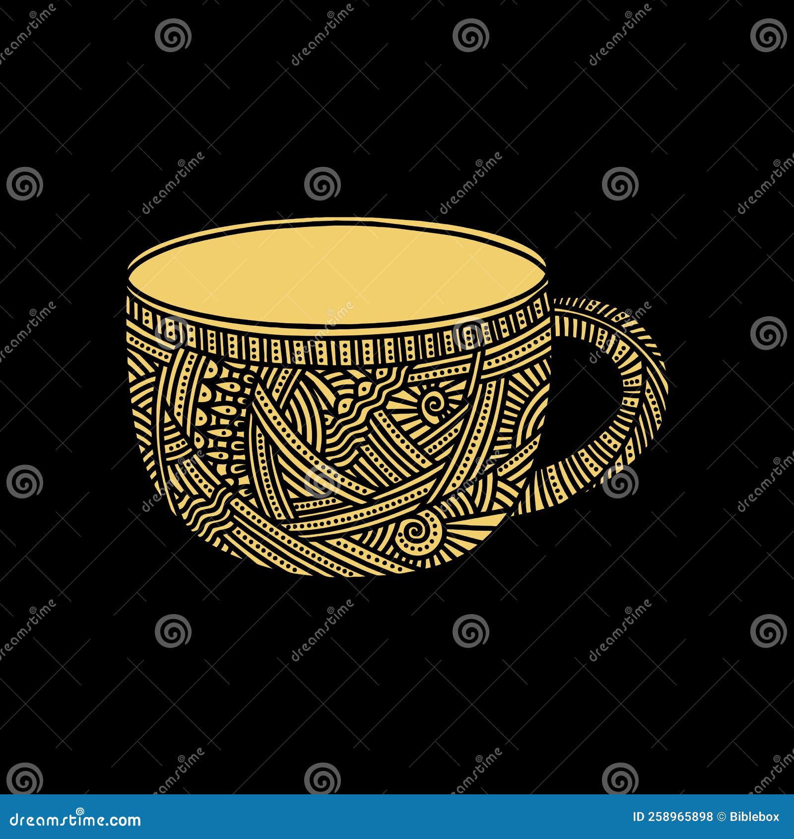 Doodle Style Illustration. Tea Cup, a Design Element Stock Vector