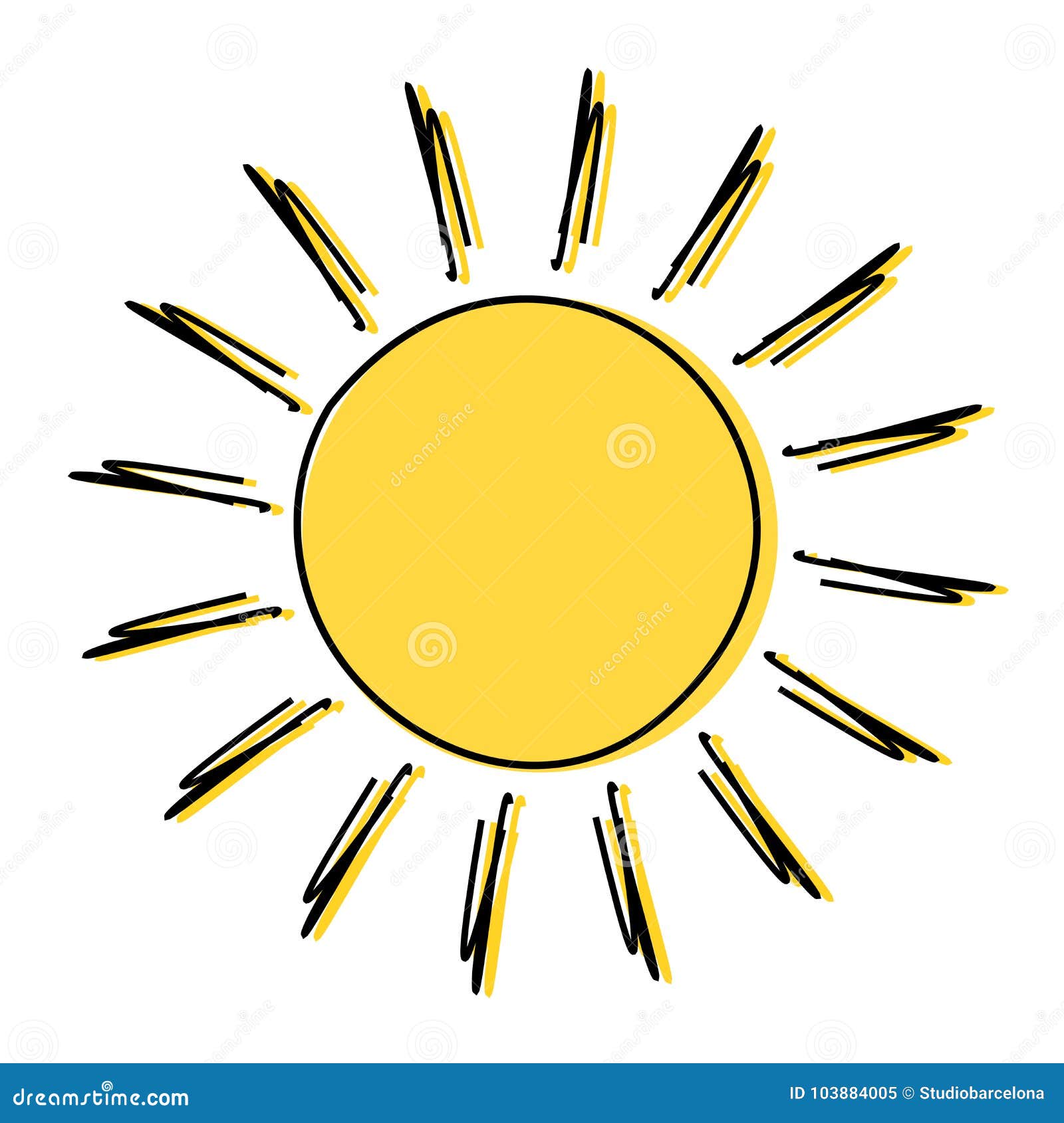 Vintage line drawing sun with face and closed Vector Image