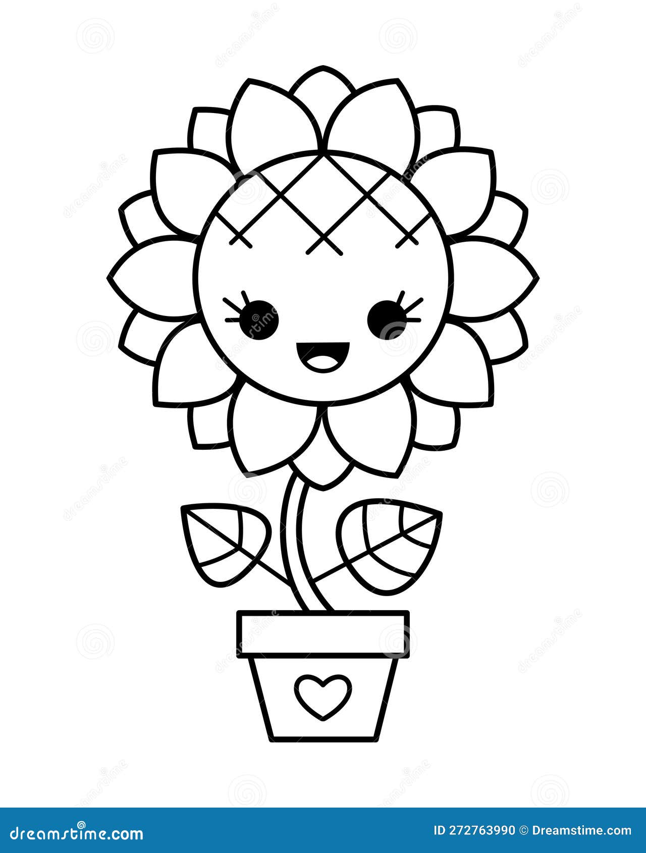 Doodle Sunflower Coloring Page Cartoon Vector Illustration Stock Vector ...