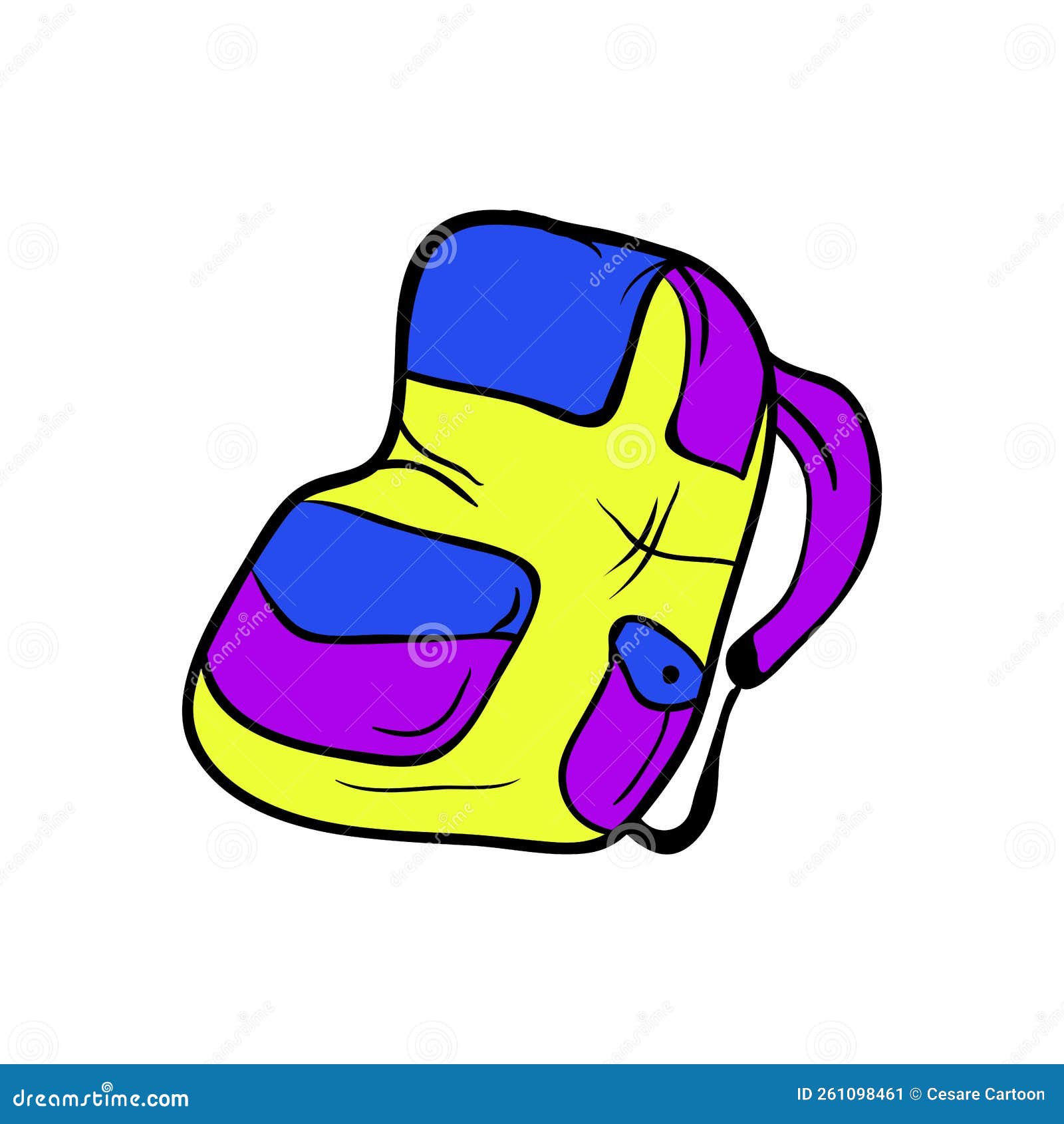 Doodle backpack stock vector. Illustration of doodle 261098461
