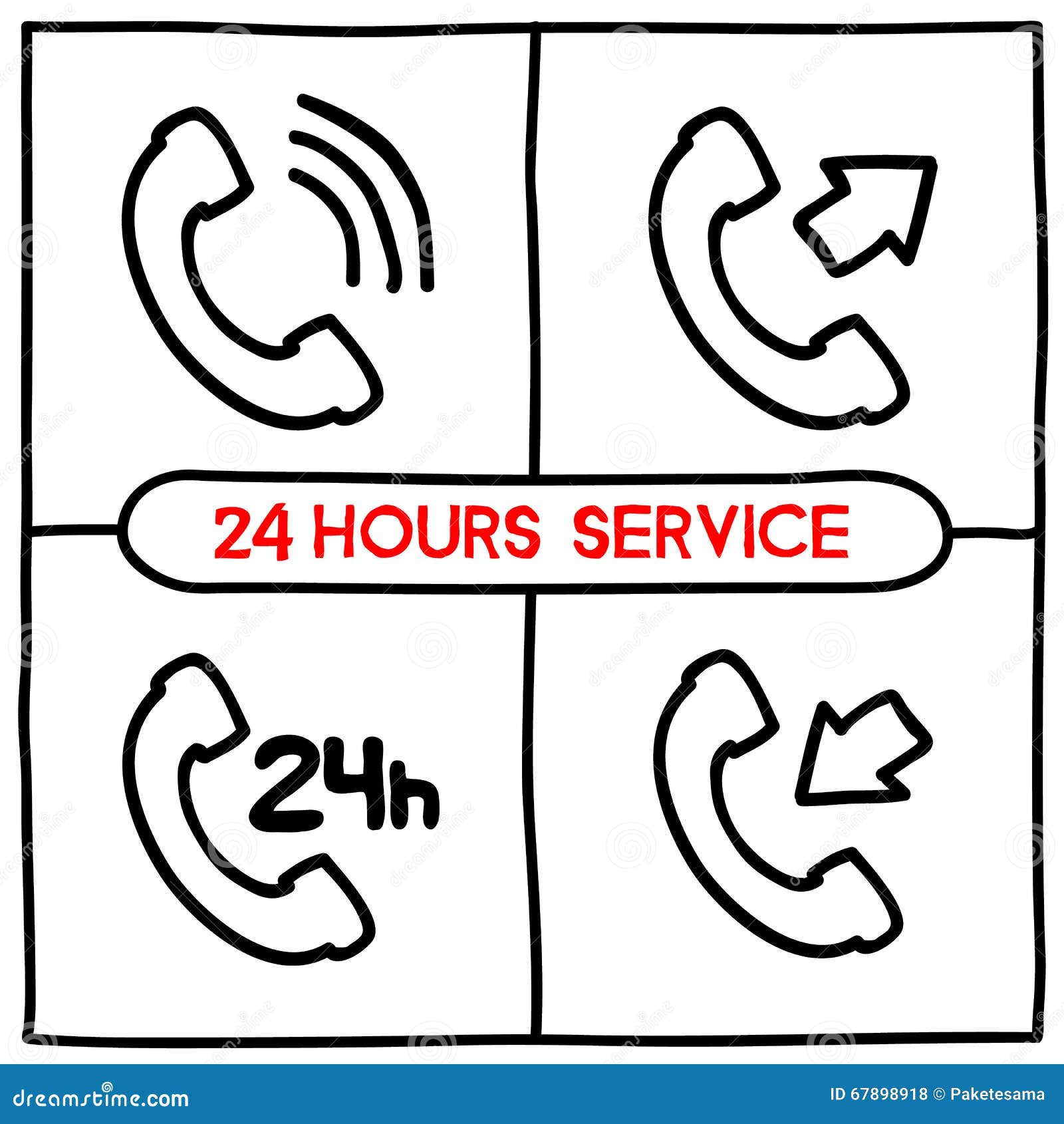 Download Doodle telephone icons set stock vector. Illustration of ...