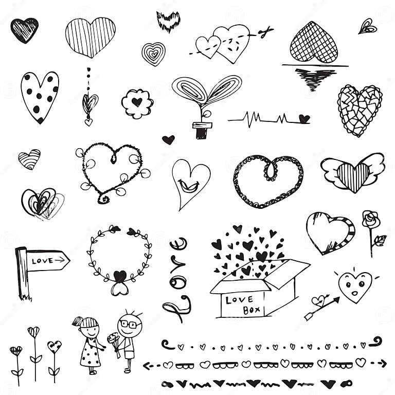 Doodle Vector Freehand Drawing of Love on White Background Stock Vector ...