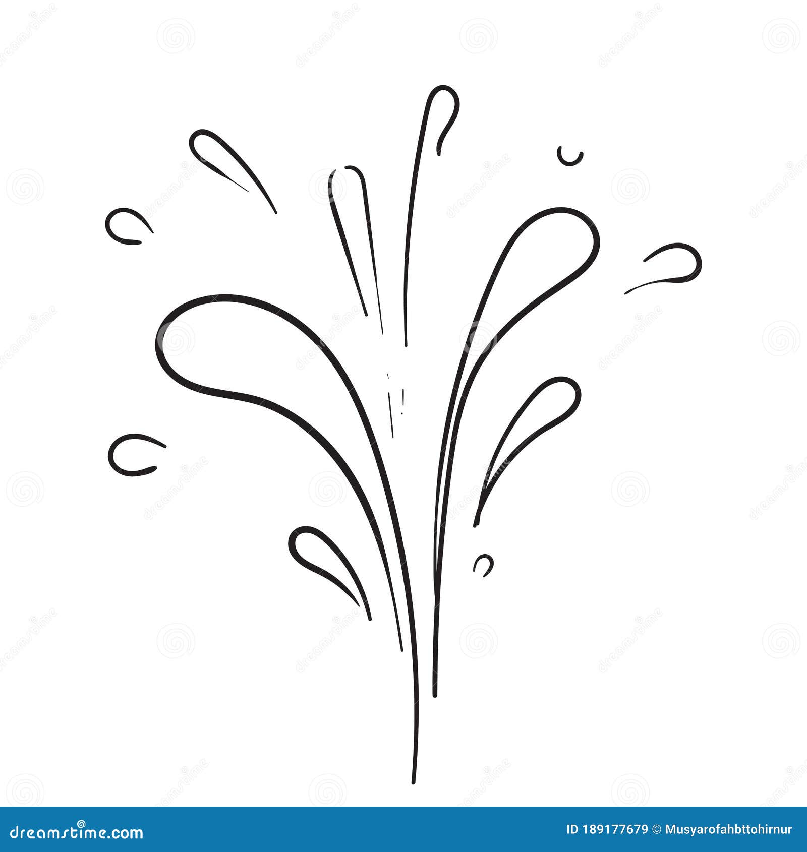 Doodle Water Burst Splash Illustration Hand Drawing Style Vector Stock Vector Illustration of