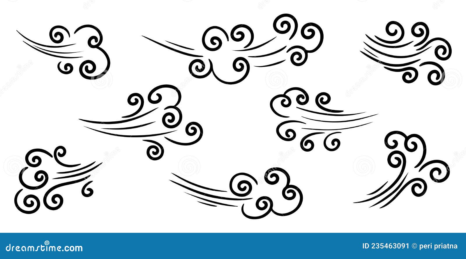 Wind Gust. Realistic Air Winds Blow, Breeze Current Stream Or White