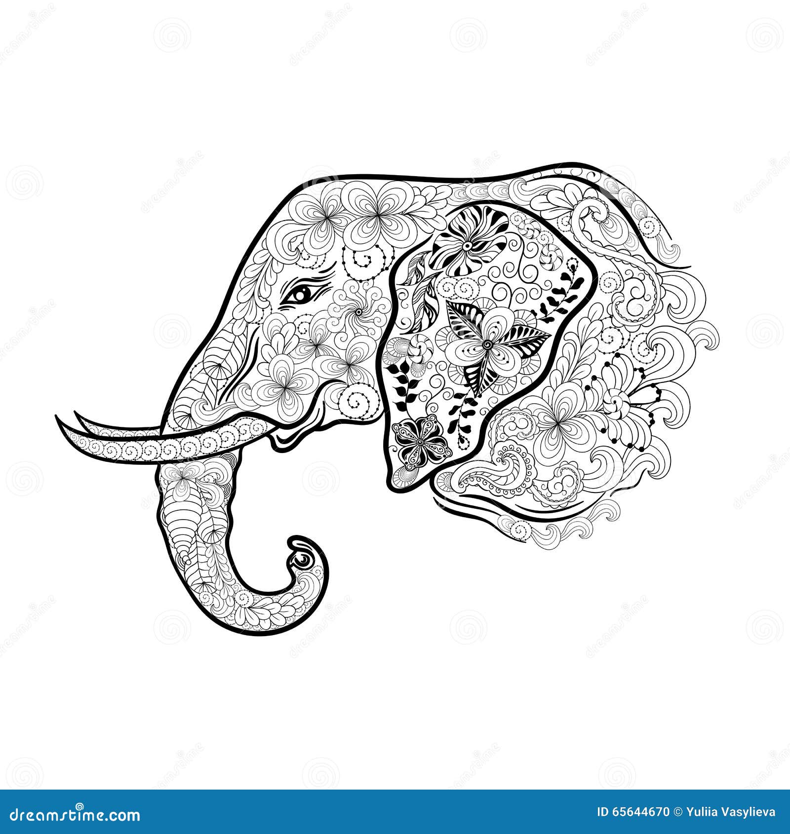 Голова слона сбоку