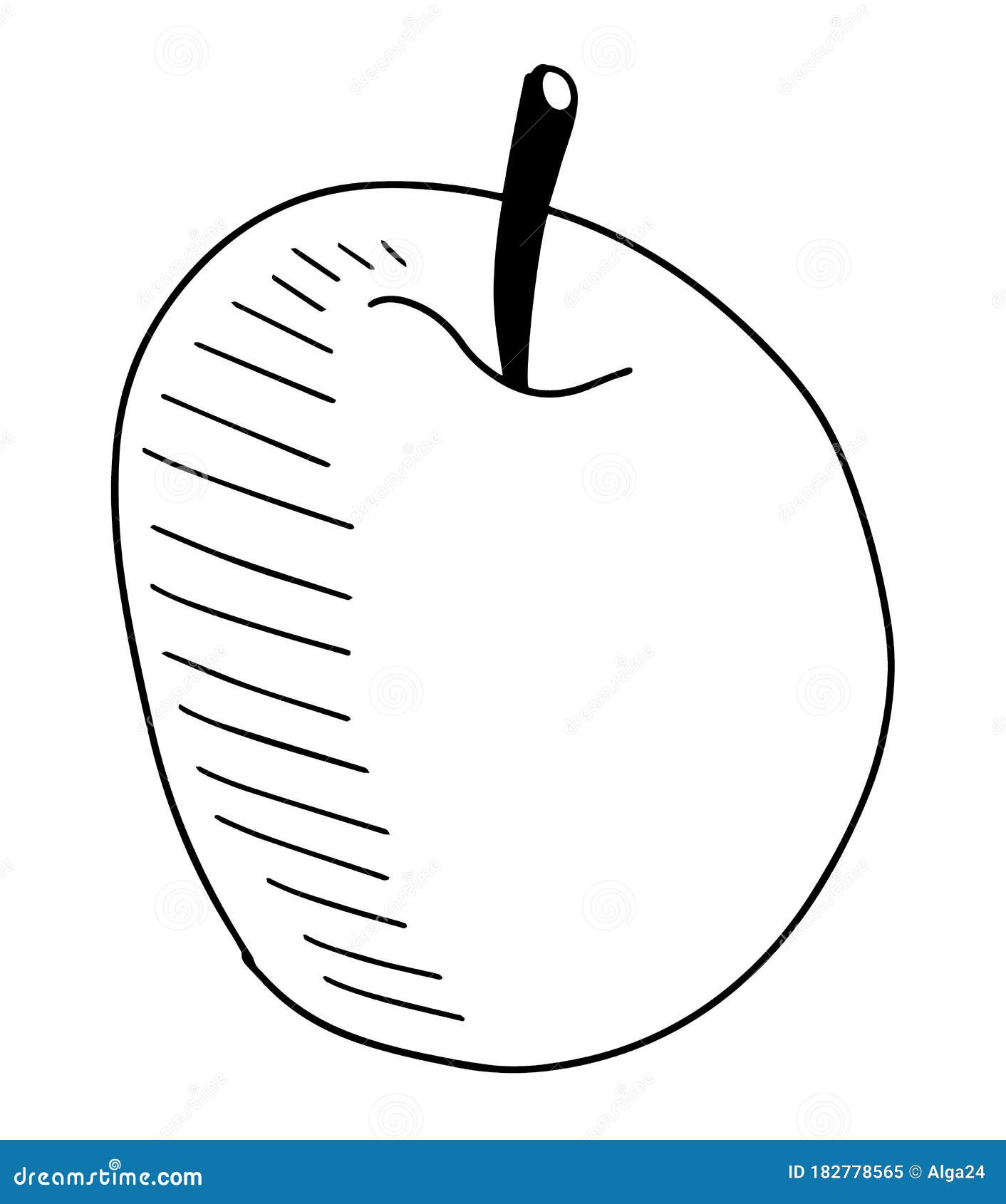 Doodles Apple Hand Drawing Isolated Stock Vector Illustration of