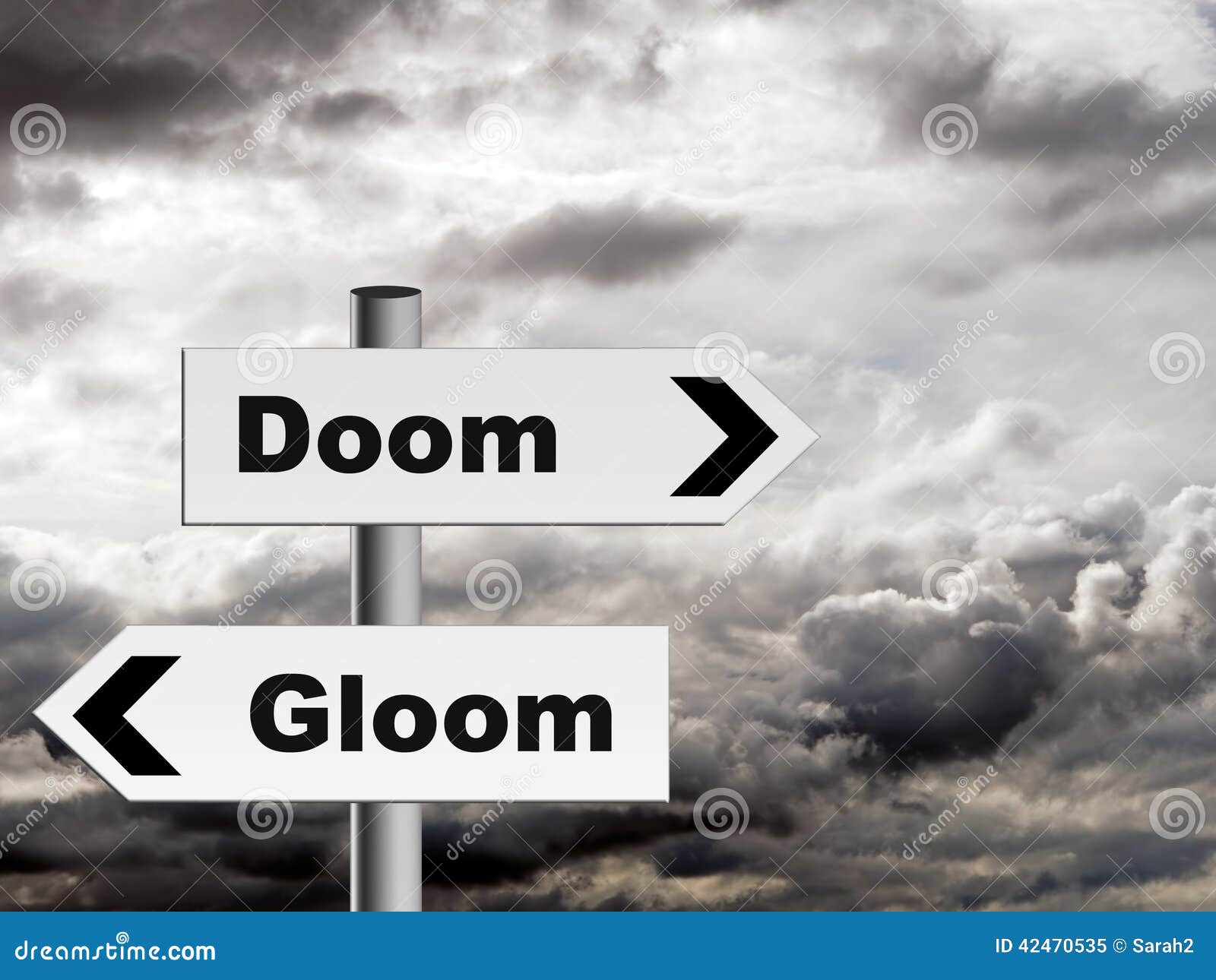 doom and gloom - pessimist outlook on life etc.