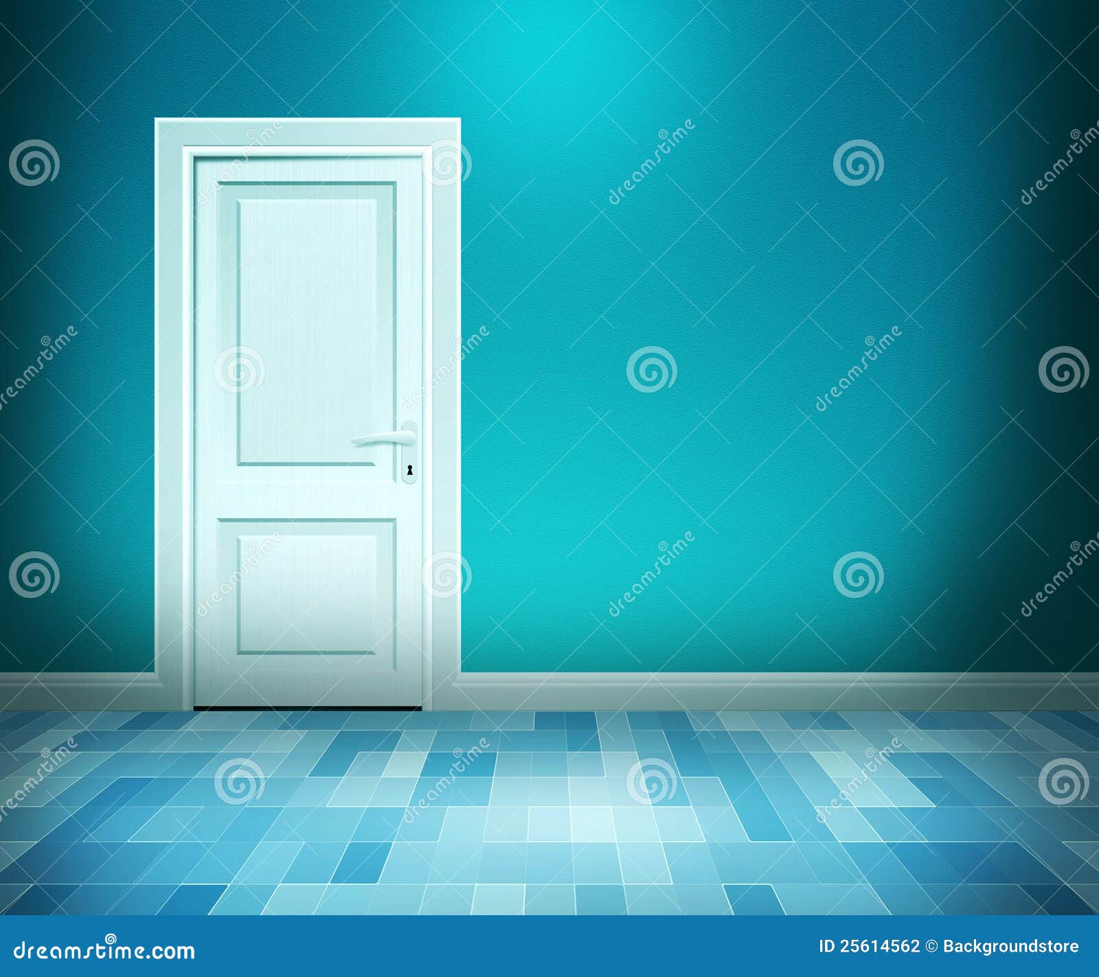 Door in Blue Bath Room stock photo. Image of residential 25614562