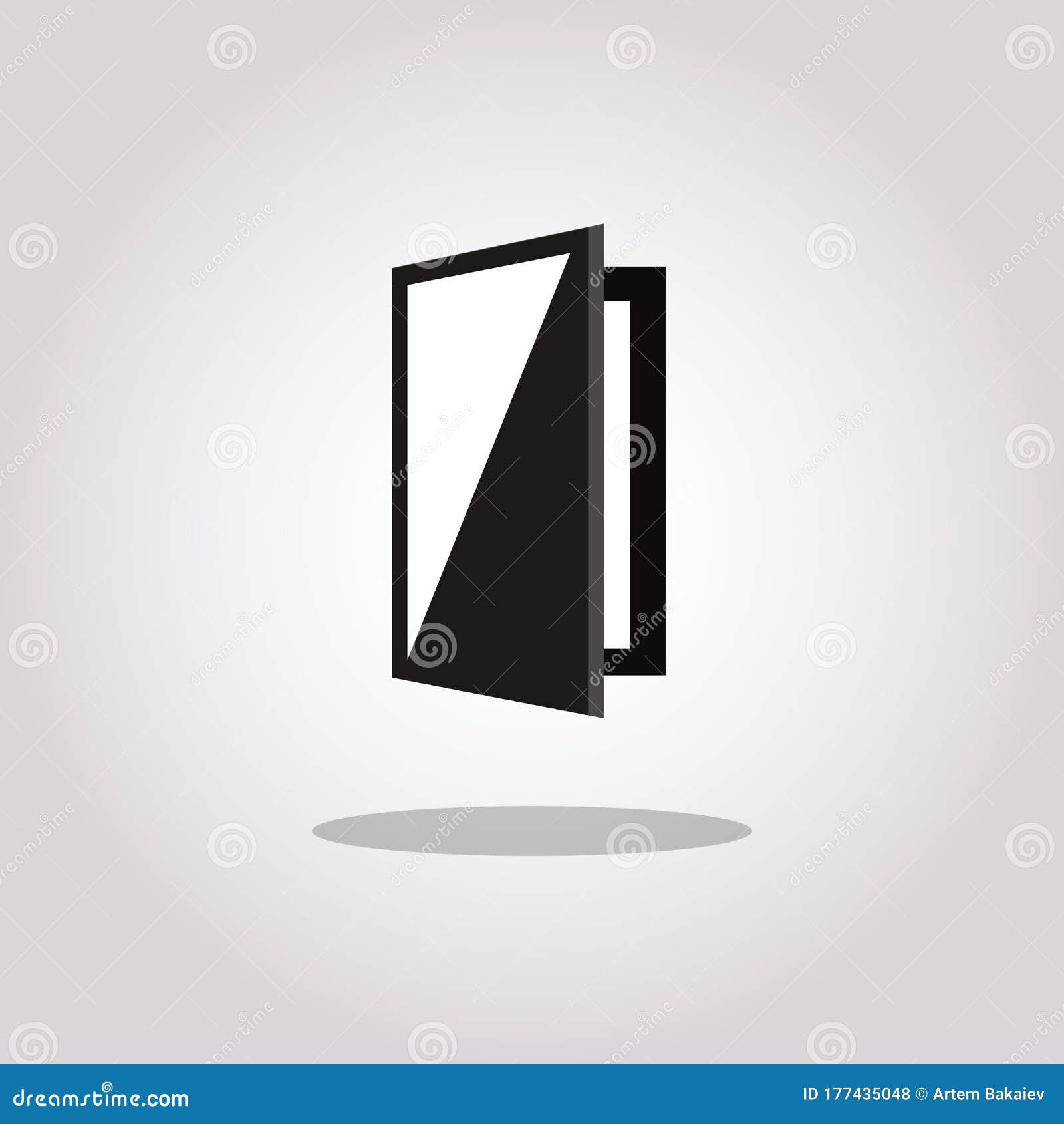 Open door house background flat design isolated Vector Image