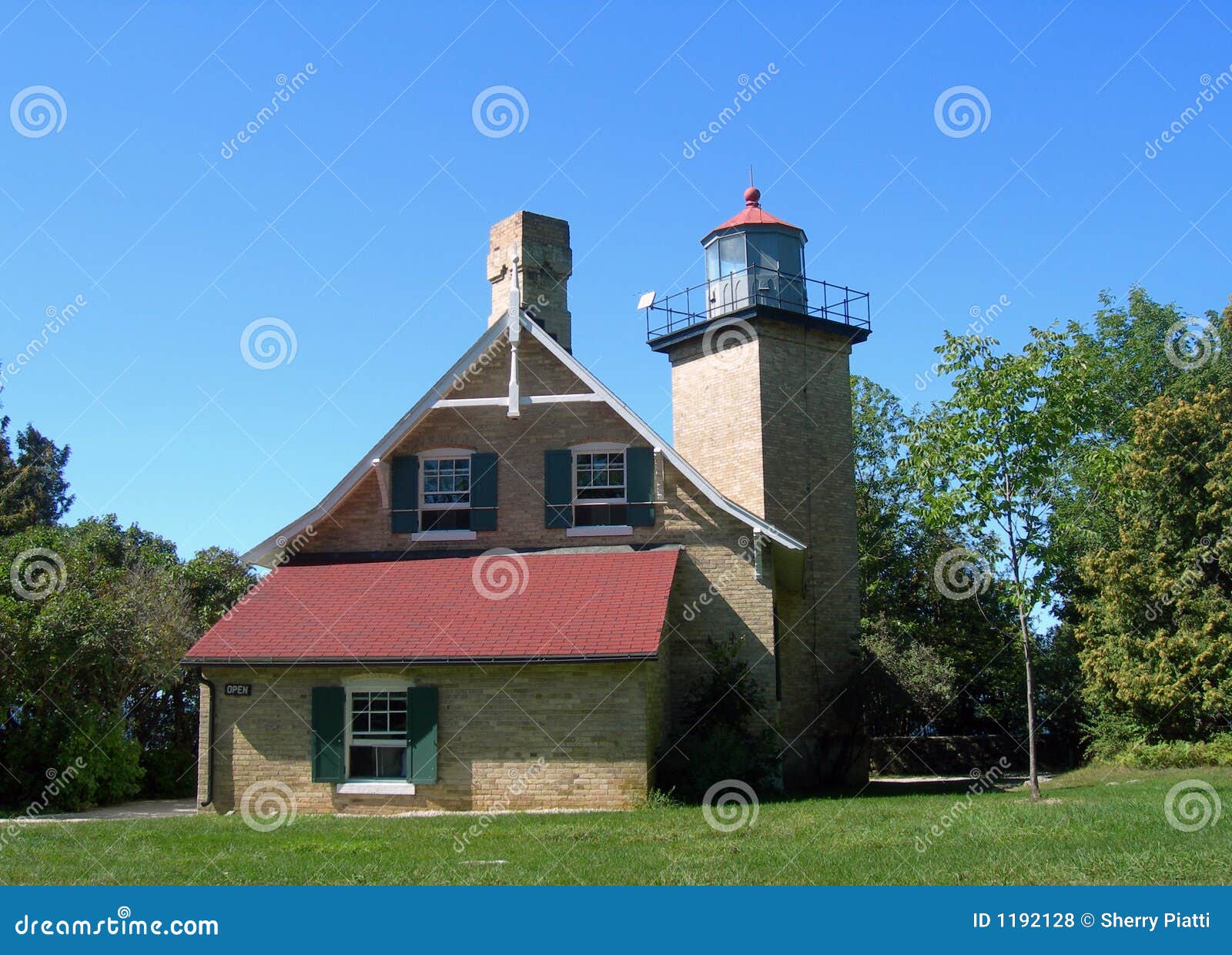 Door County Lighthouse stock photo. Image of light, harbor 1192128