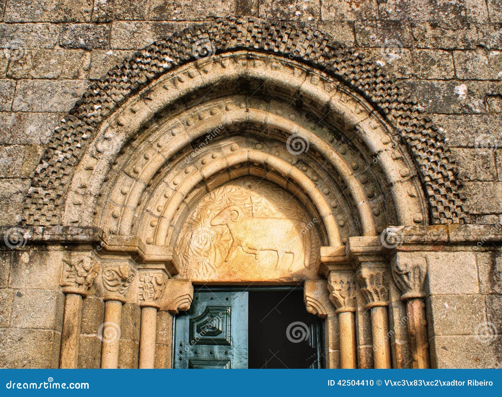 door detail of romanesque church