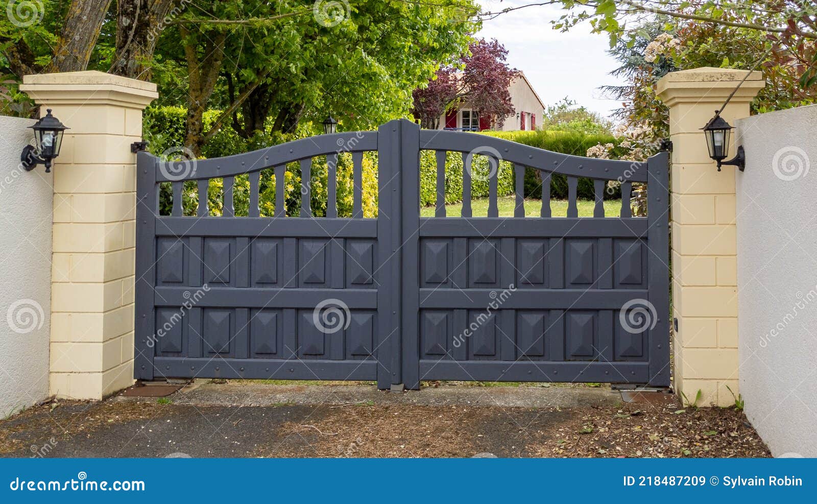 Door Grey Retro Classic Wooden Gate Old Fashion Vintage in Street ...