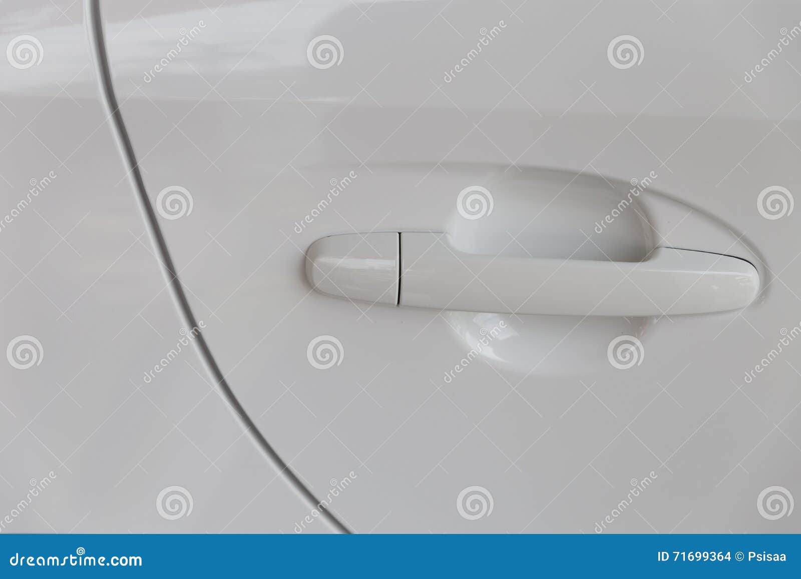 Door handle of white car stock photo. Image of door, metallic 71699364