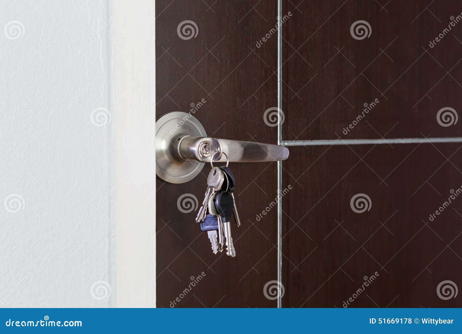 Door key for unlock stock photo. Image of close, handle 51669178