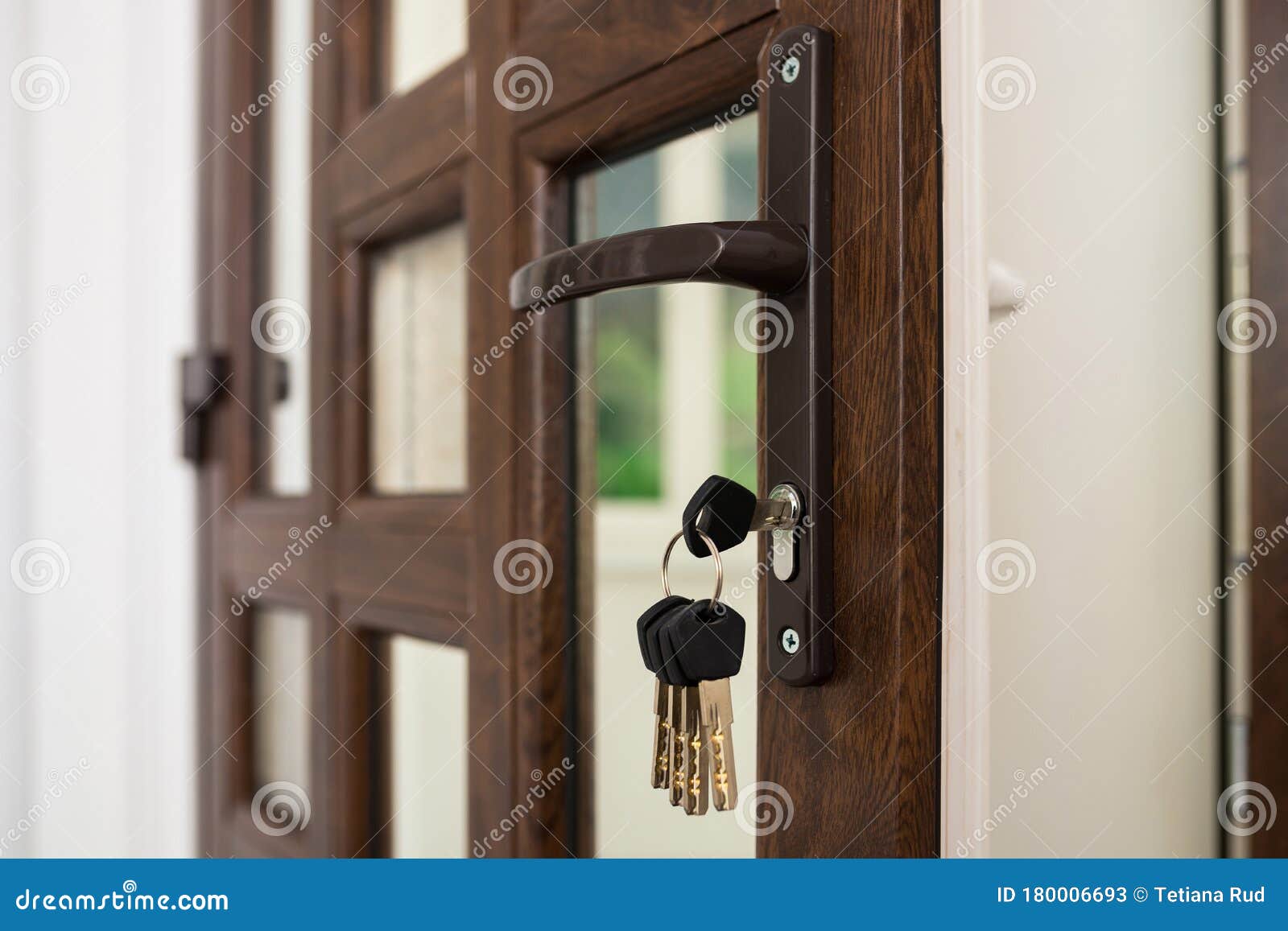 Door with Keys. Door Lock with Keychain Stock Image Image of blue, door 180006693