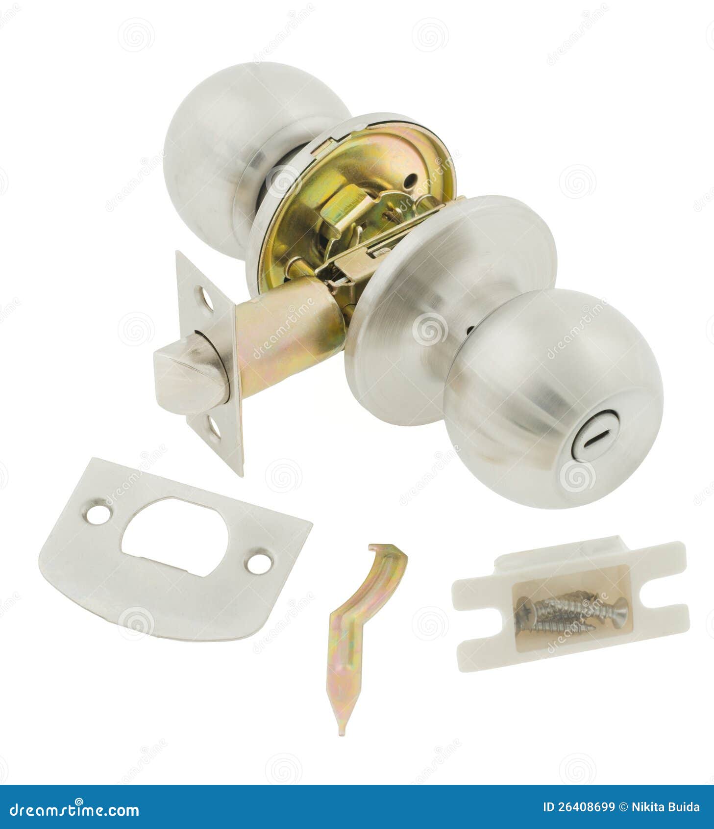 Door Knob Assembly on White Background Stock Image Image of home
