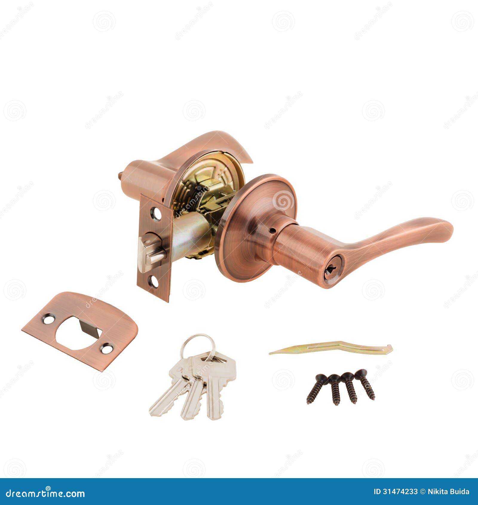 Door Knob Assembly on White Background Stock Image Image of closeup