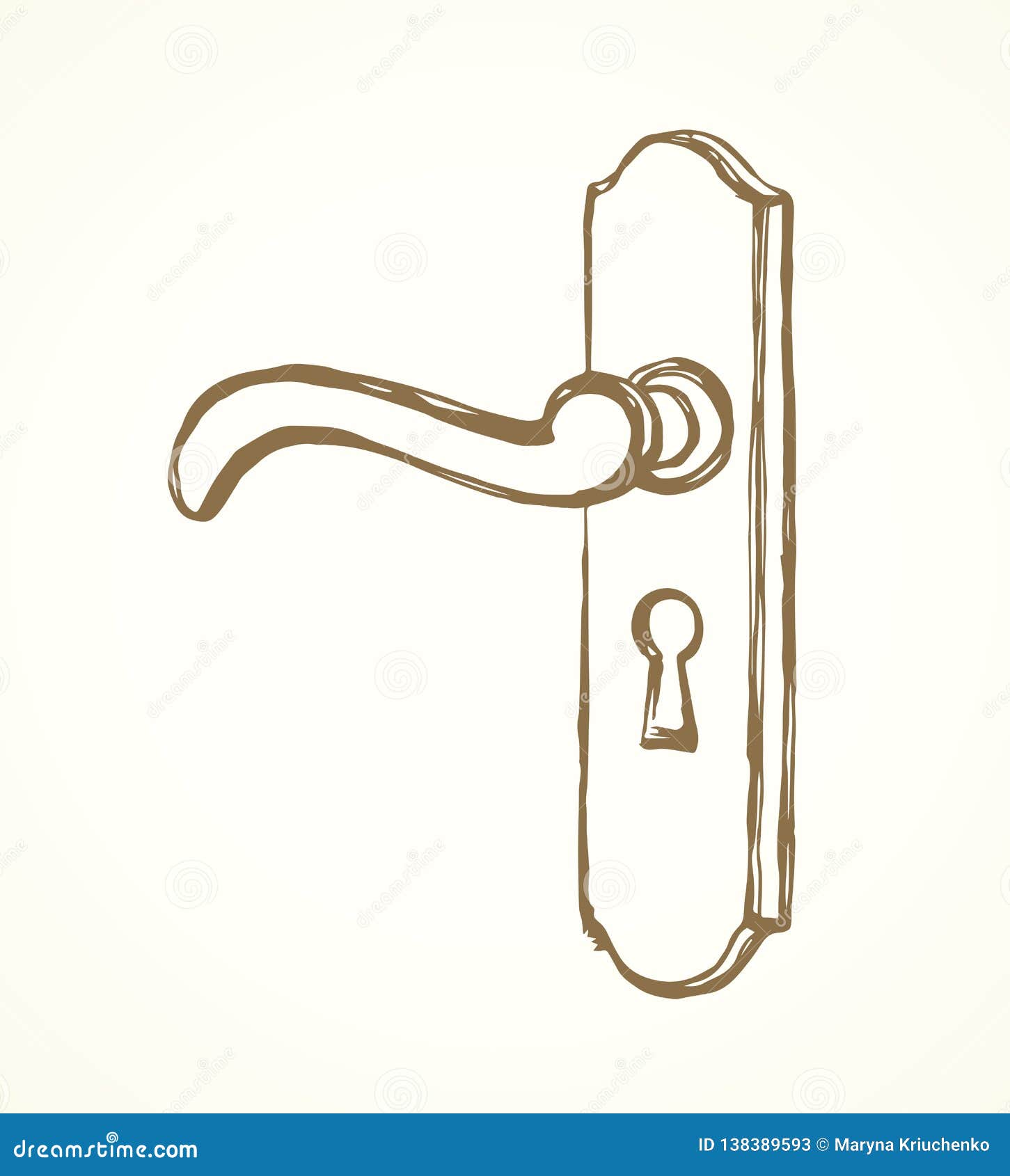 Door Knob Vector Drawing Stock Vector Illustration Of