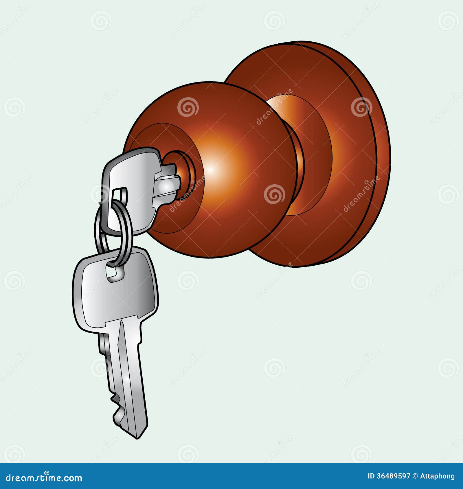 Door knob vector stock vector. Illustration of secure 36489597