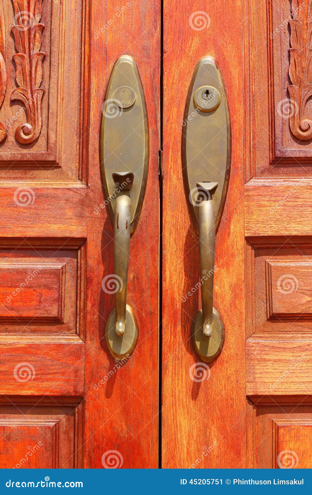 Door Knobs As Background Wooden Brown. Stock Image Image of brown