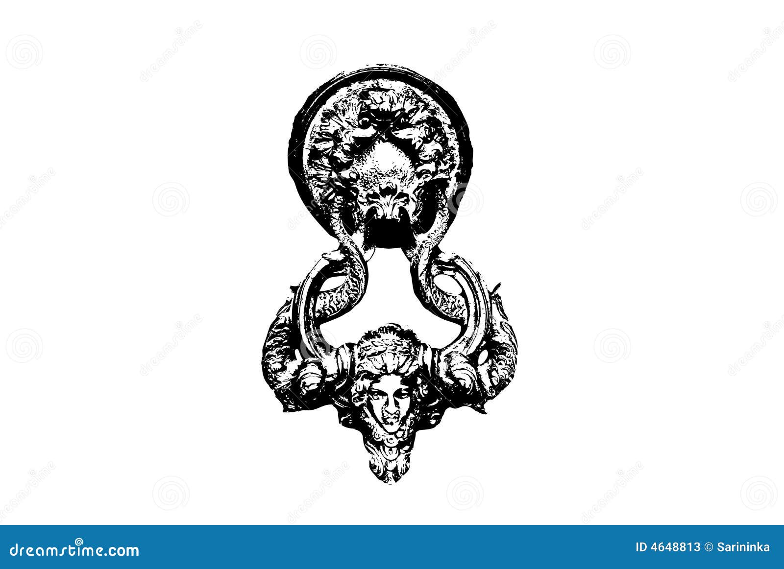 Door knocker stock vector. Illustration of metal, close - 4648813