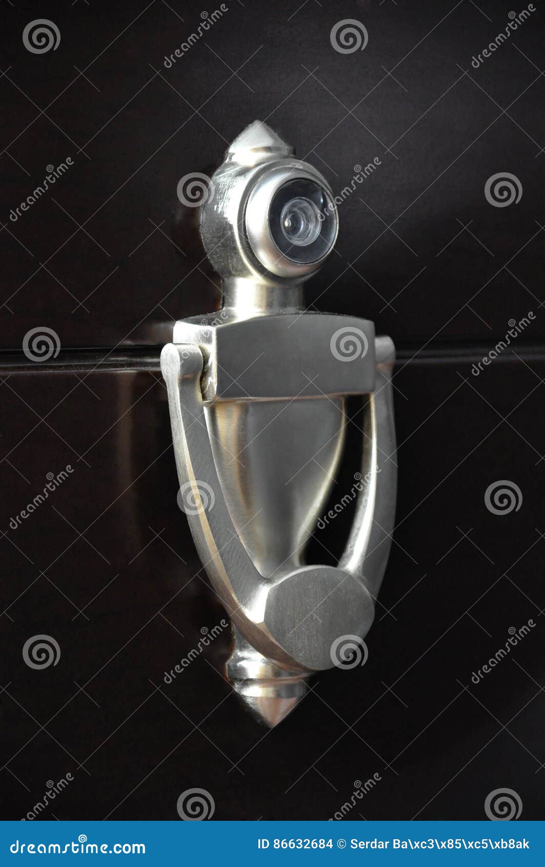 Door Knocker with Peep Hole Stock Photo Image of door, knob 86632684