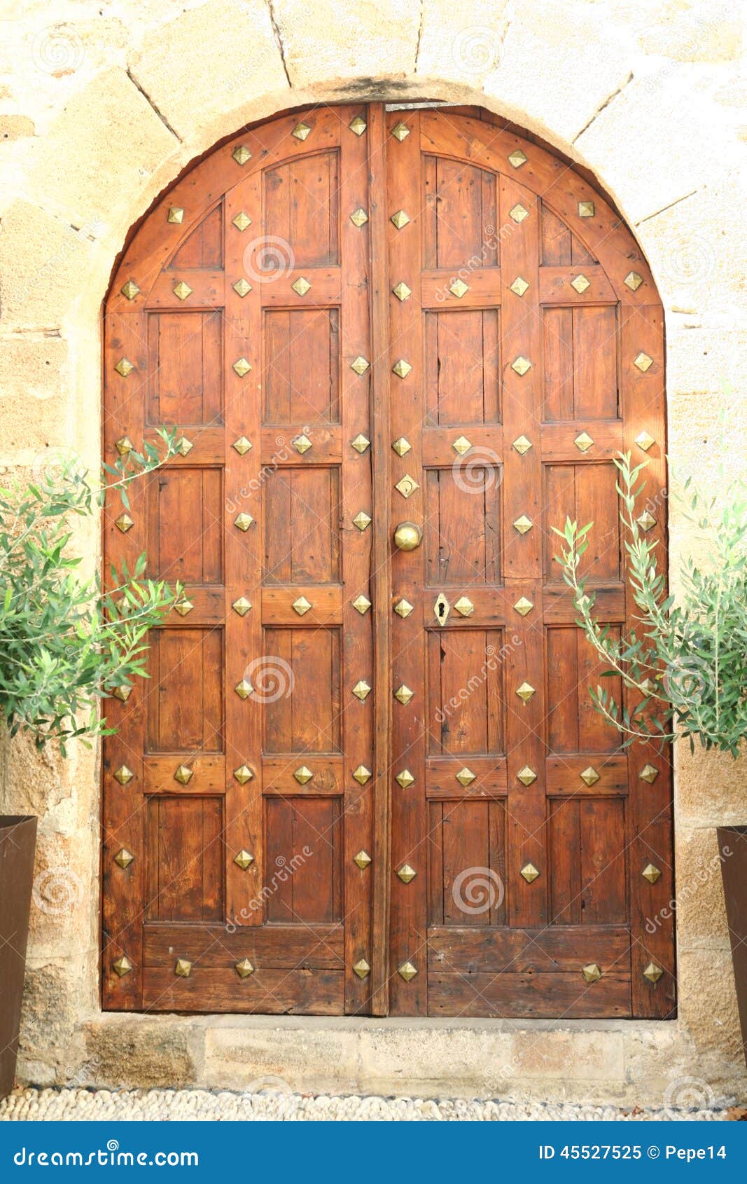 Door in Lindos Town in Rhodes Island Stock Image - Image of temple ...