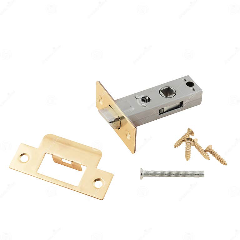 Door Lock Assembly on White Background Stock Image - Image of interior ...