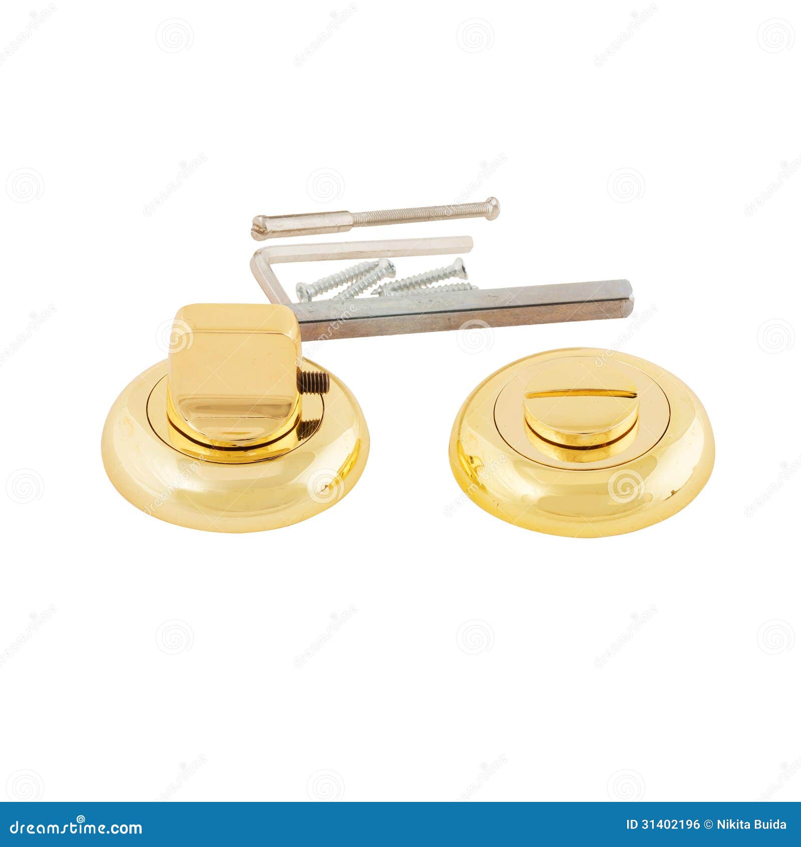 Door lock cover plate stock photo. Image of metallic 31402196