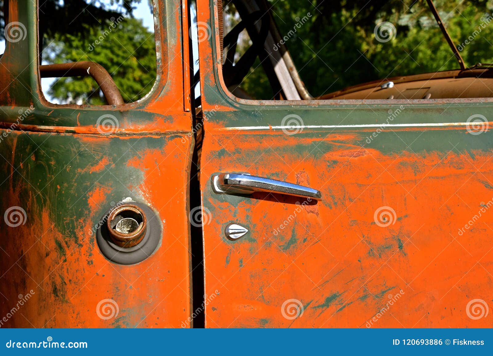 Missing Gas Cap and Windows on an Old Pickup Cab Stock Photo Image of