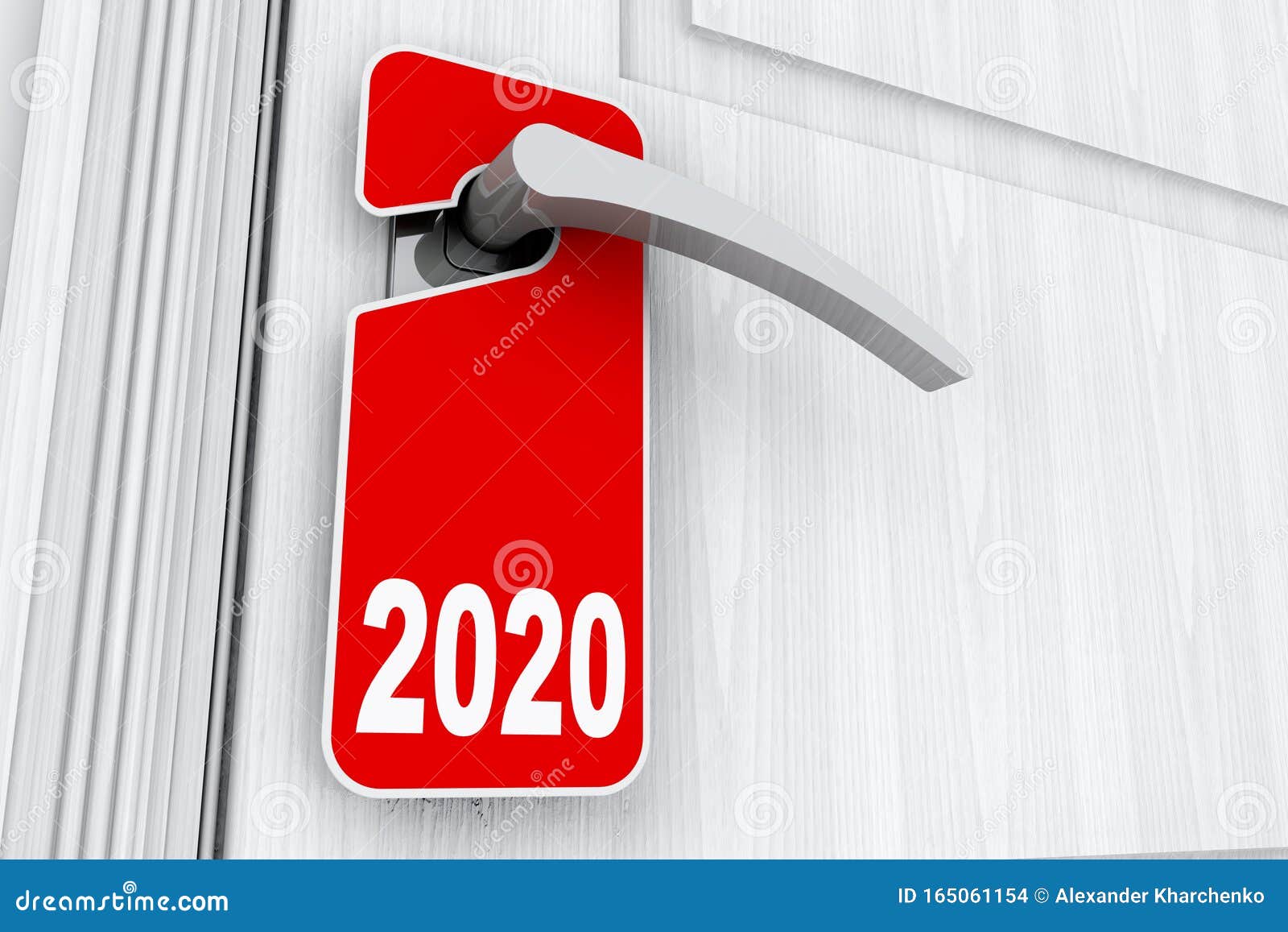 Download Door With 2020 New Year Sign Over Do Not Disturb Tag. 3d ...