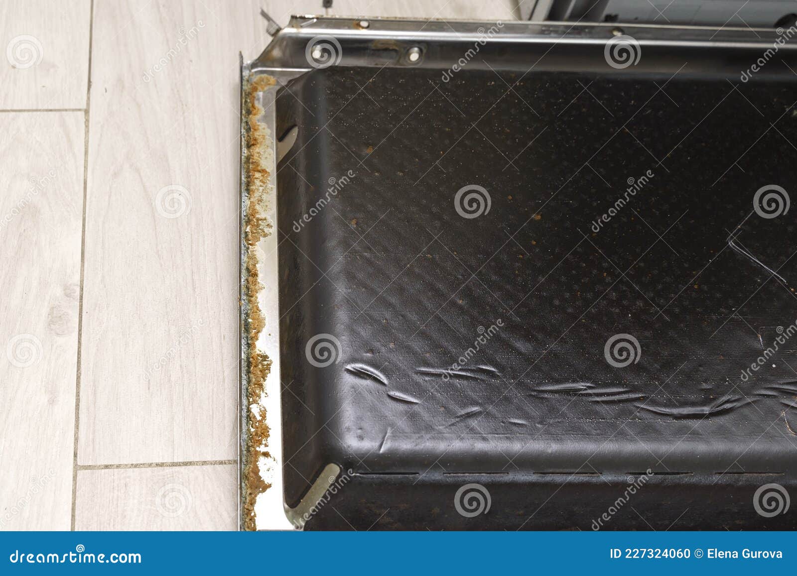 The Door of the Old Dishwasher is Covered with a Layer of Grease. Stock