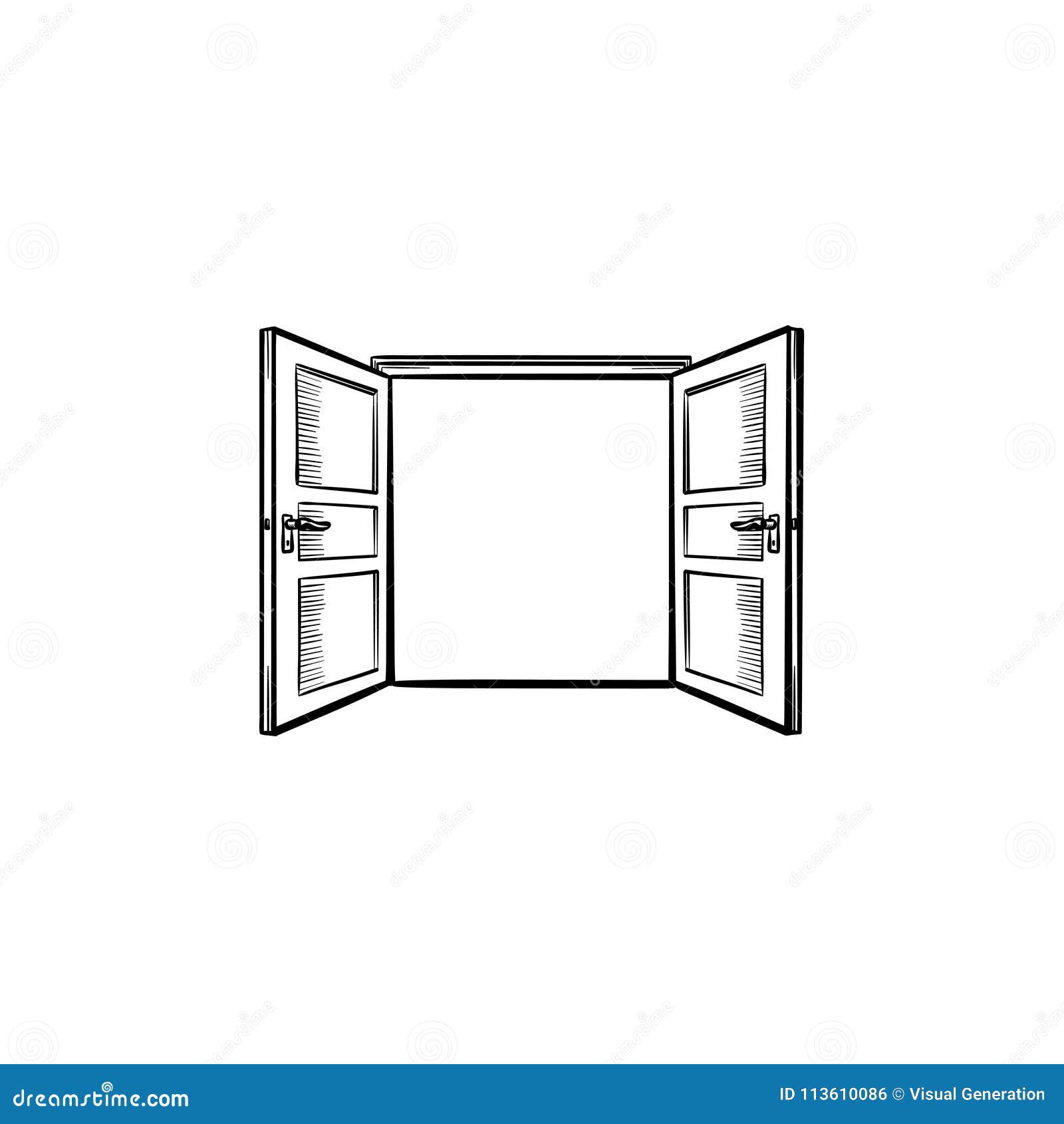 Door Opening Hand Drawn Sketch Icon Stock Vector Illustration Of Doorway Drawing