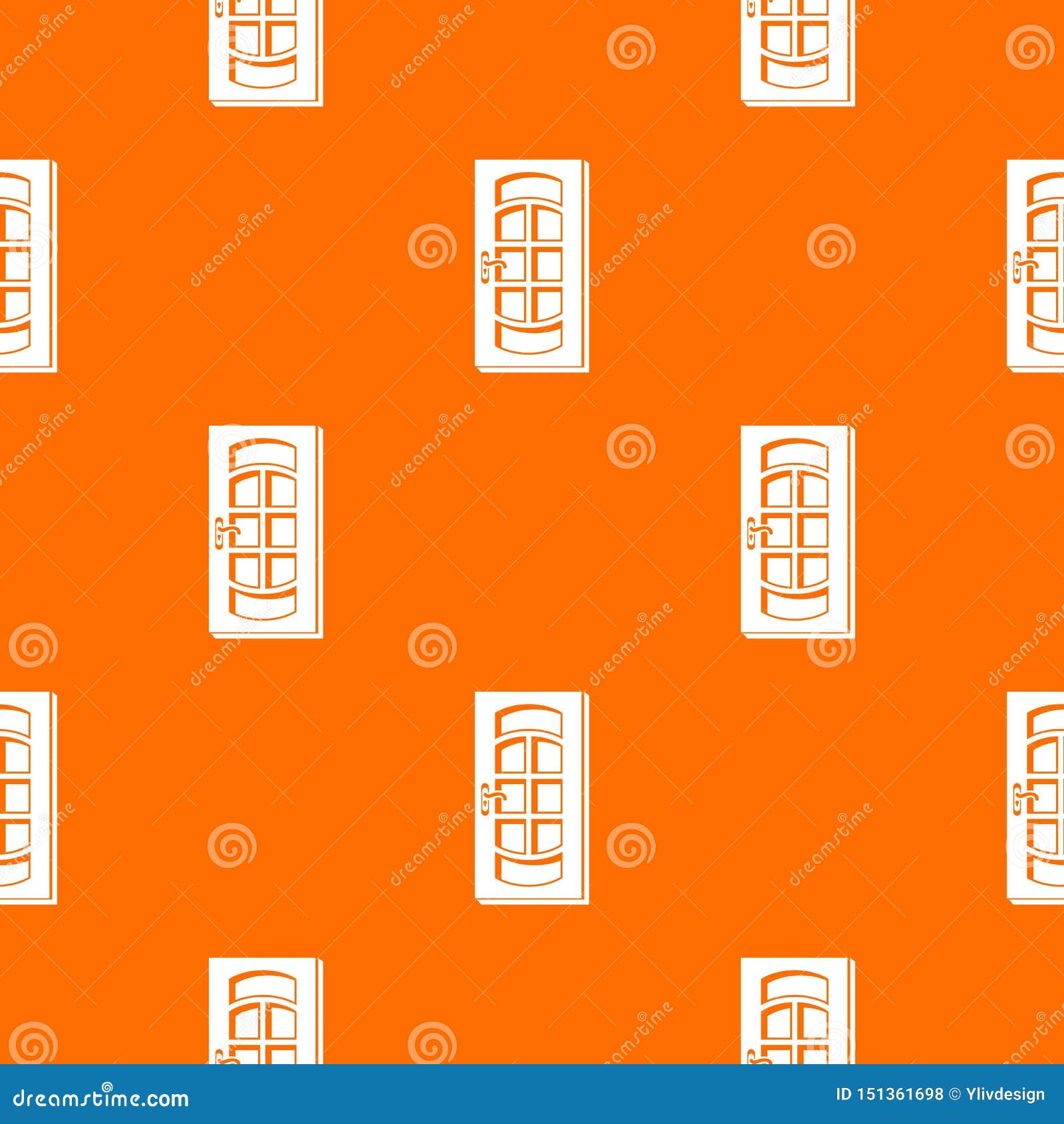 Door pattern vector orange stock vector. Illustration of interior