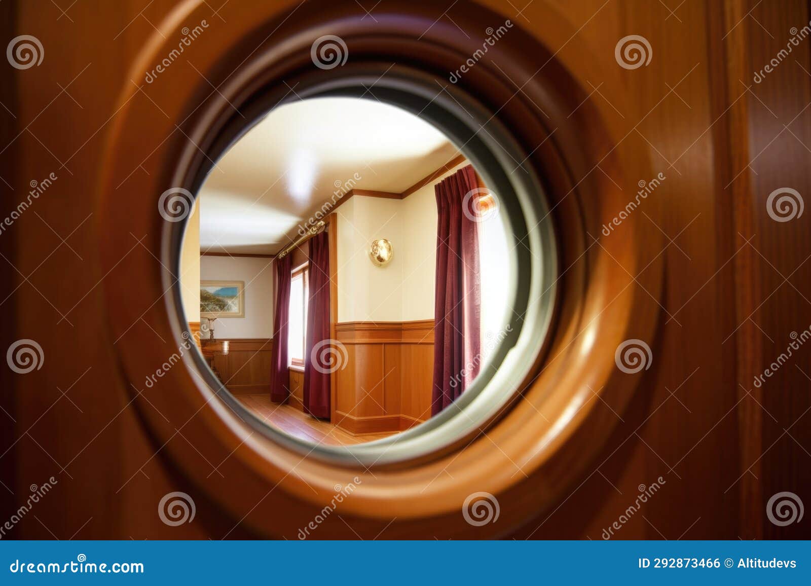 Door through a Peephole after Installation Stock Illustration