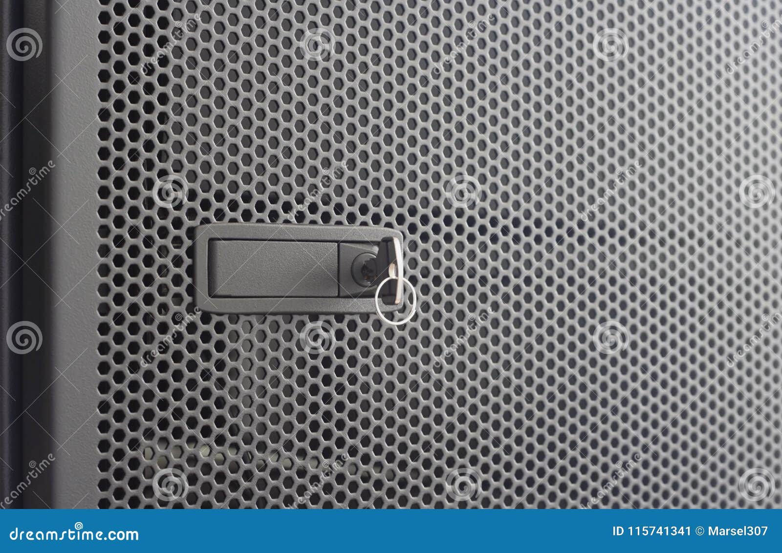 Metal Door With Key Stock Image Image Of Honeycomb 115741341