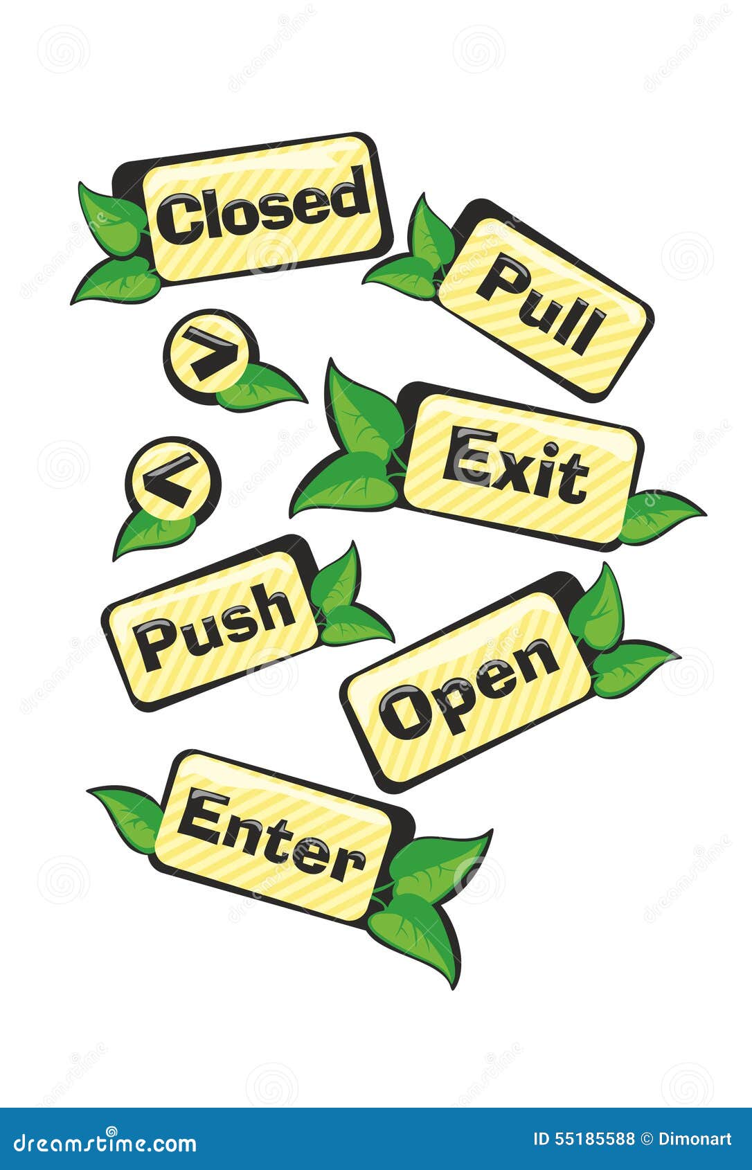 Premium Vector  Push or pull to open door signs door stickers for your  doors take action to open vector illustration