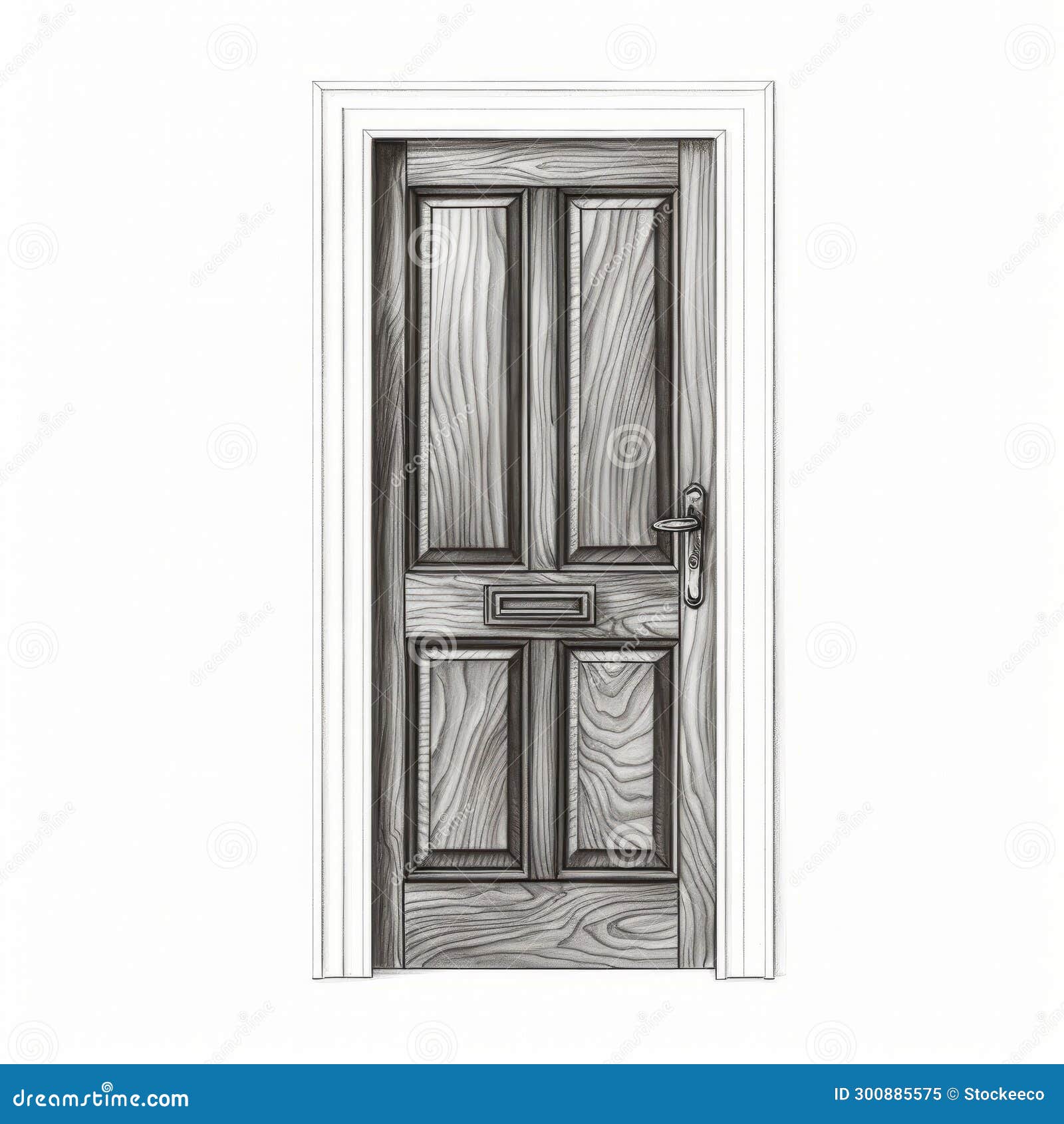 front door pencil drawing