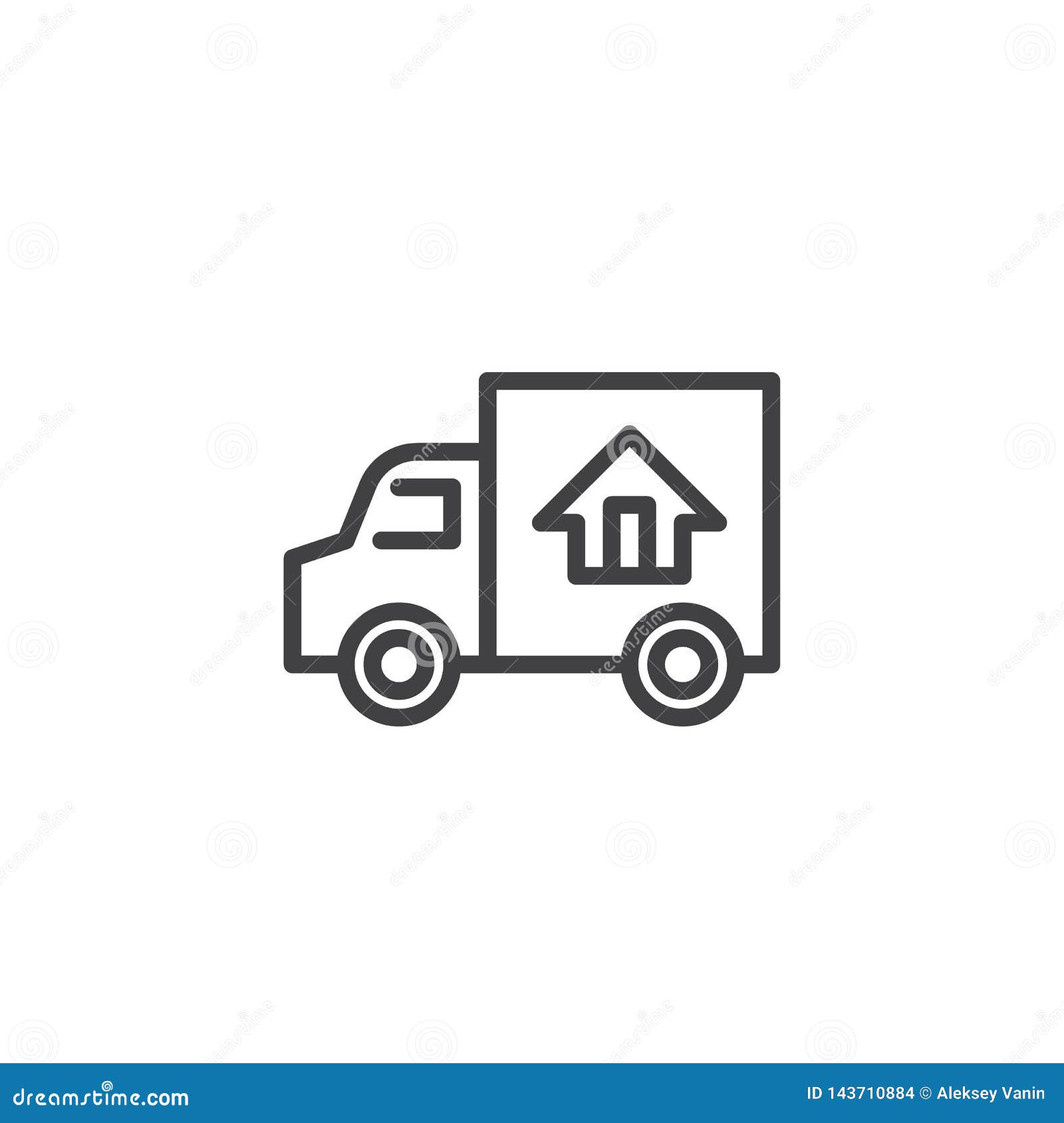 Door To Door Delivery Line Icon Stock Vector Illustration Of Graphics Pictogram