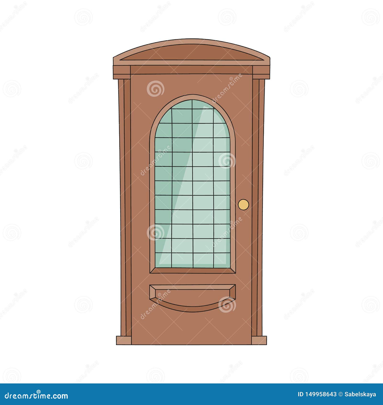 Download Door To House With Glass Style Vector Illustration ...