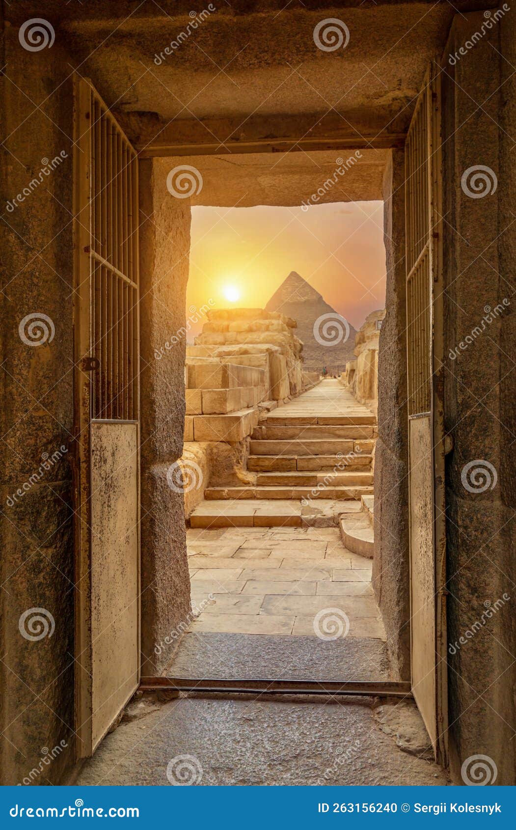 Door to pyramids stock photo. Image of antique, africa 263156240
