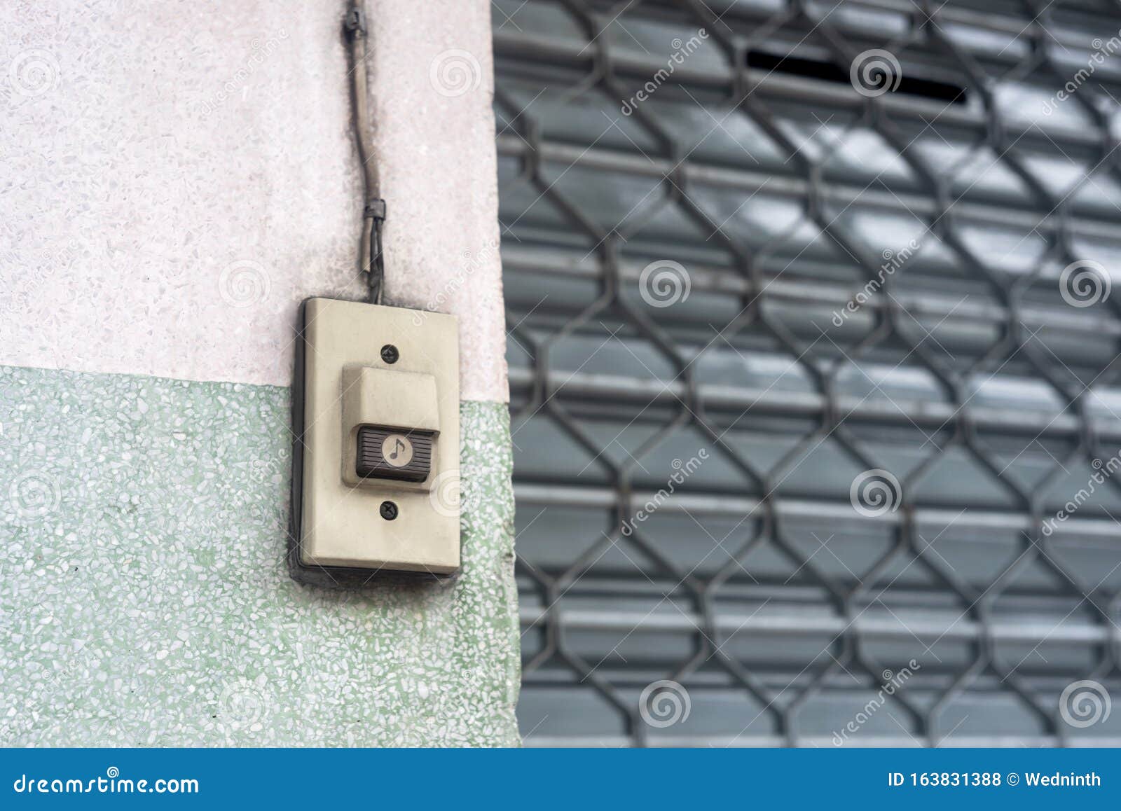 Doorbell or Buzzer on Mounted on Wall Stock Photo Image of safety