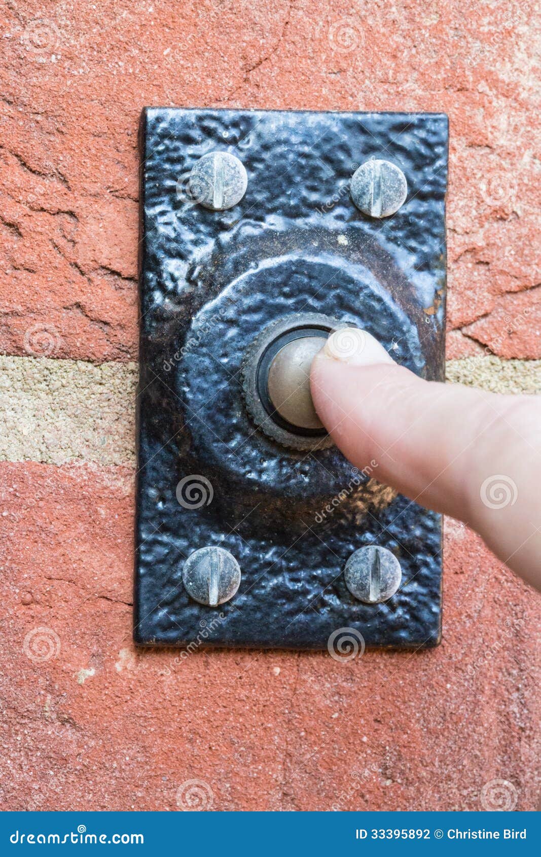 Doorbell stock photo. Image of doorbell, brick, pushing 33395892