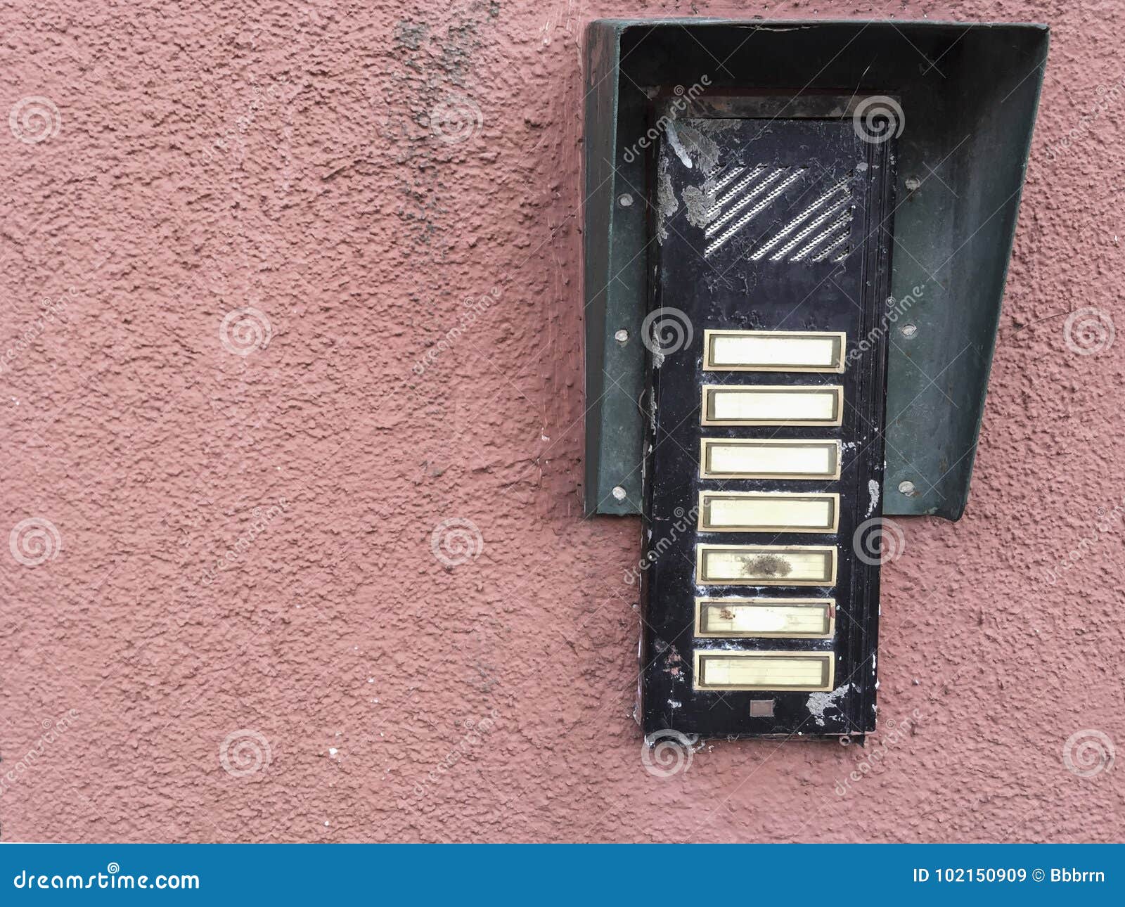 Doorbells of a building stock image. Image of wall, space 102150909