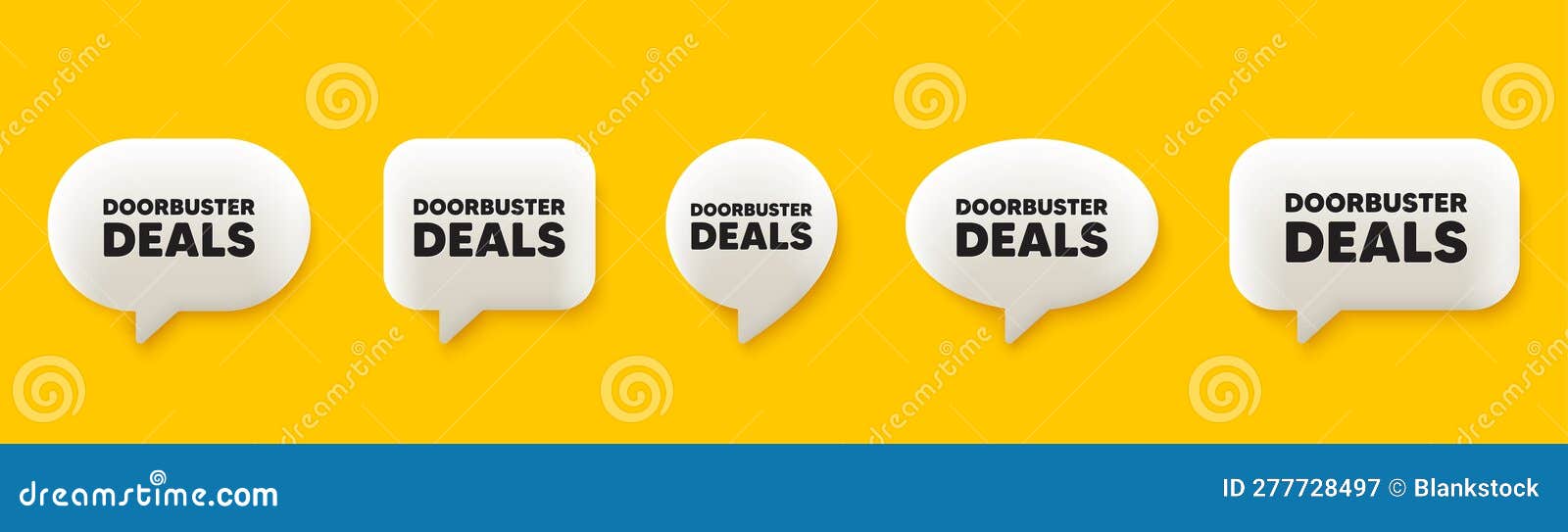 doorbuster deals tag. special offer price sign. 3d speech chat bubbles. 